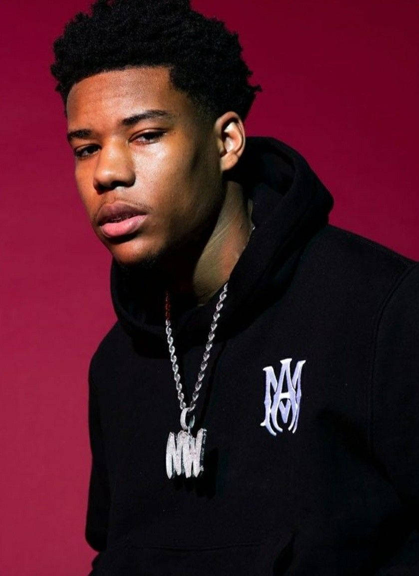Nardo Wick, black hoodie, silver chain, SD Phone Wallpaper