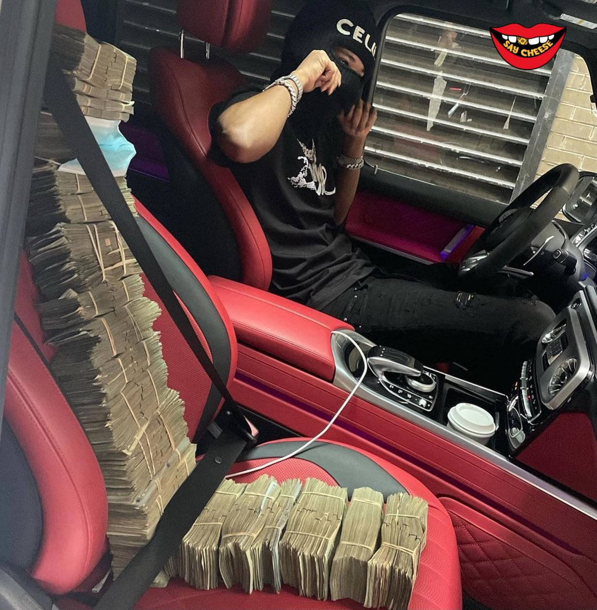 Nardo Wick, black mask, luxury car, SD Phone Wallpaper
