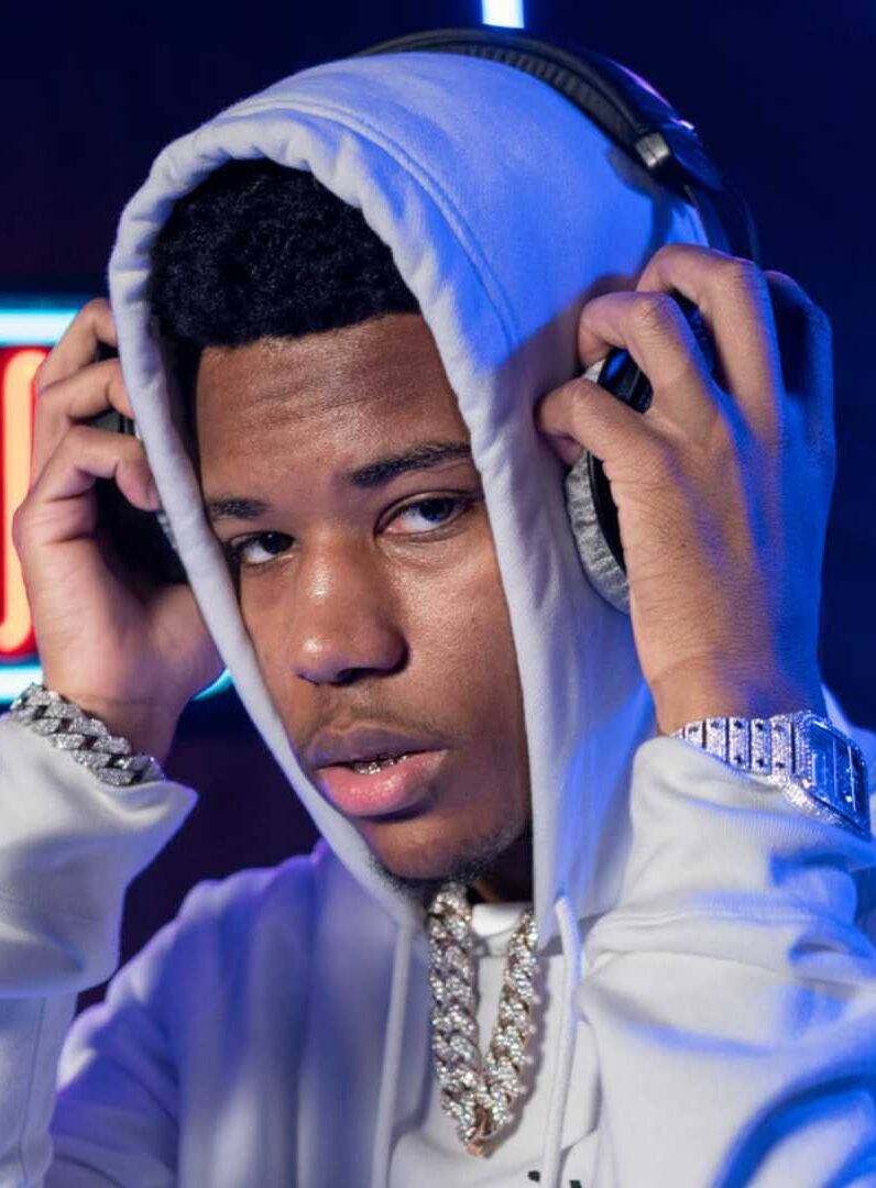 Nardo Wick, white hoodie, over-ear headphones, SD Phone Wallpaper