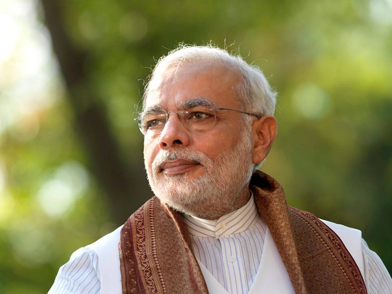 Narendra Modi, white hair, glasses, HD Desktop Wallpaper