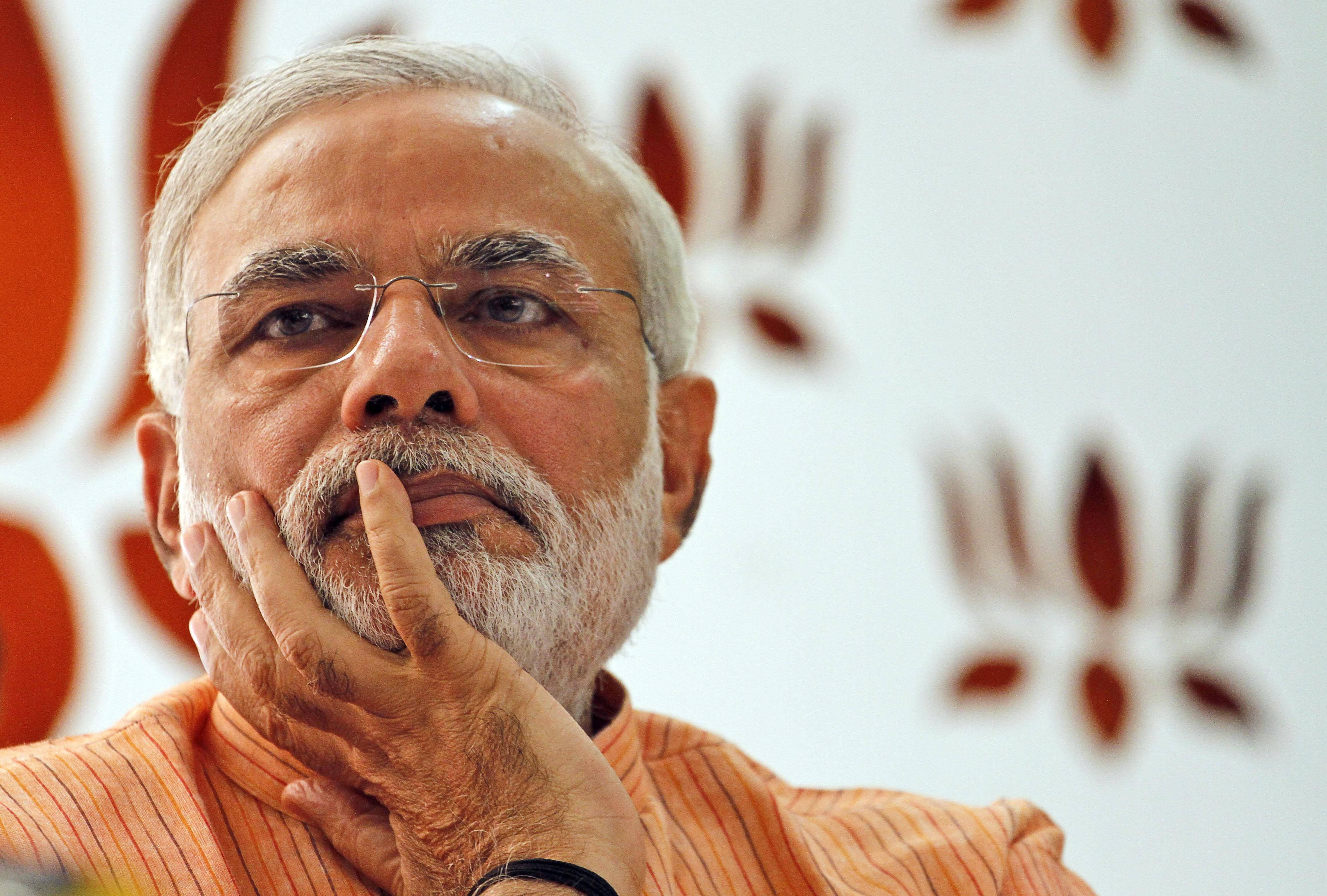Narendra Modi, lotus flower symbol, white beard, 4K Desktop Wallpaper