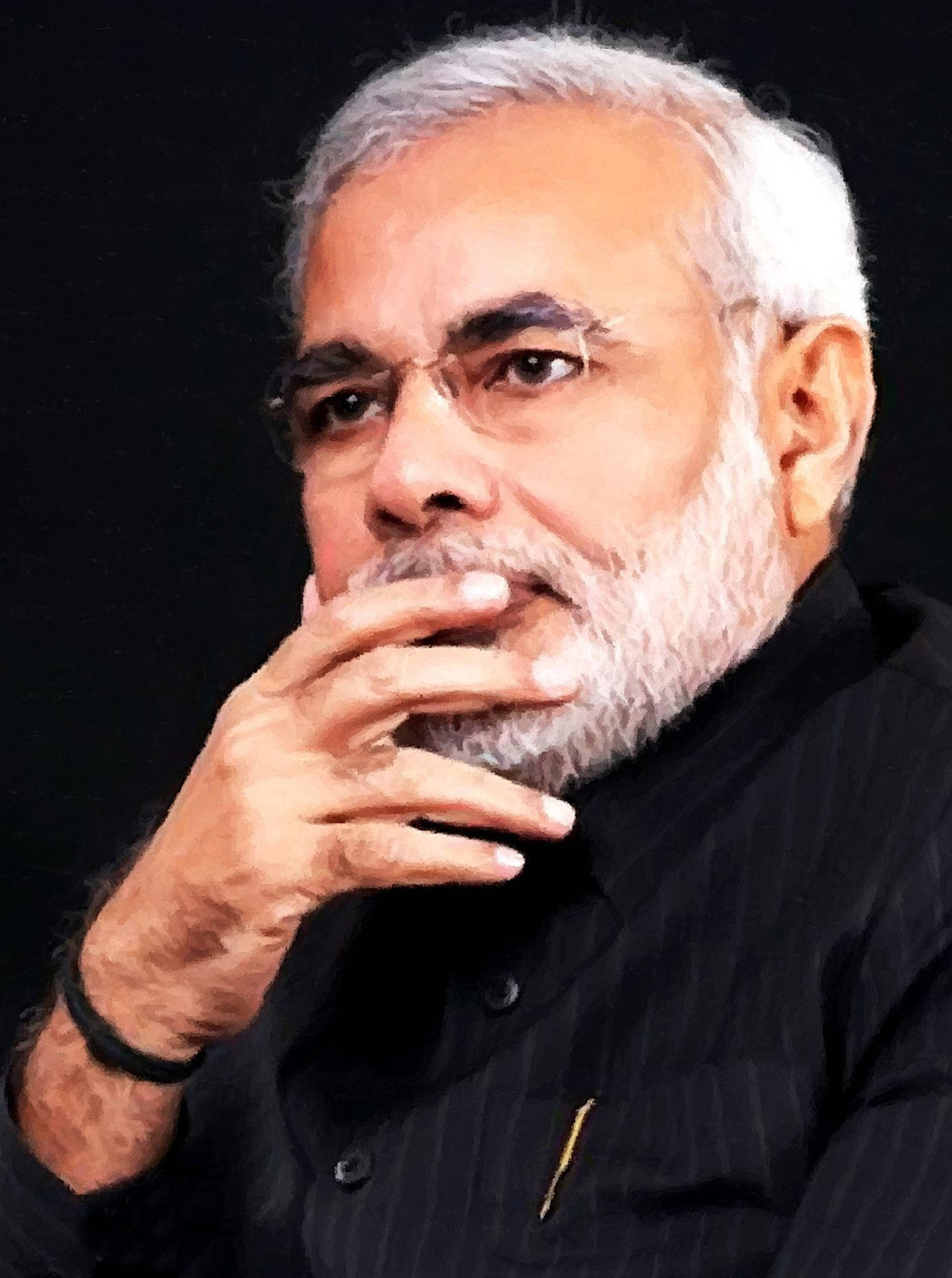 Narendra Modi, white hair, beard, Full HD Phone Wallpaper