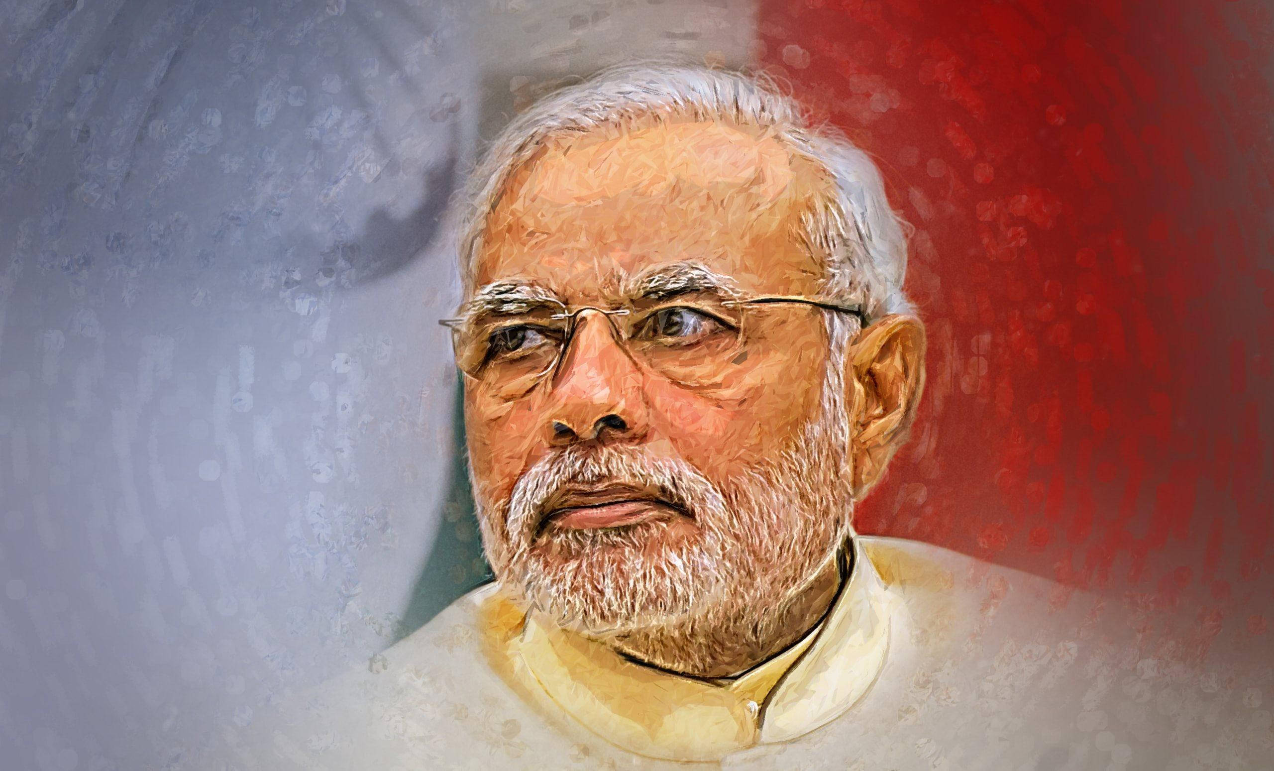 Narendra Modi, white hair, glasses, 2K Desktop Wallpaper