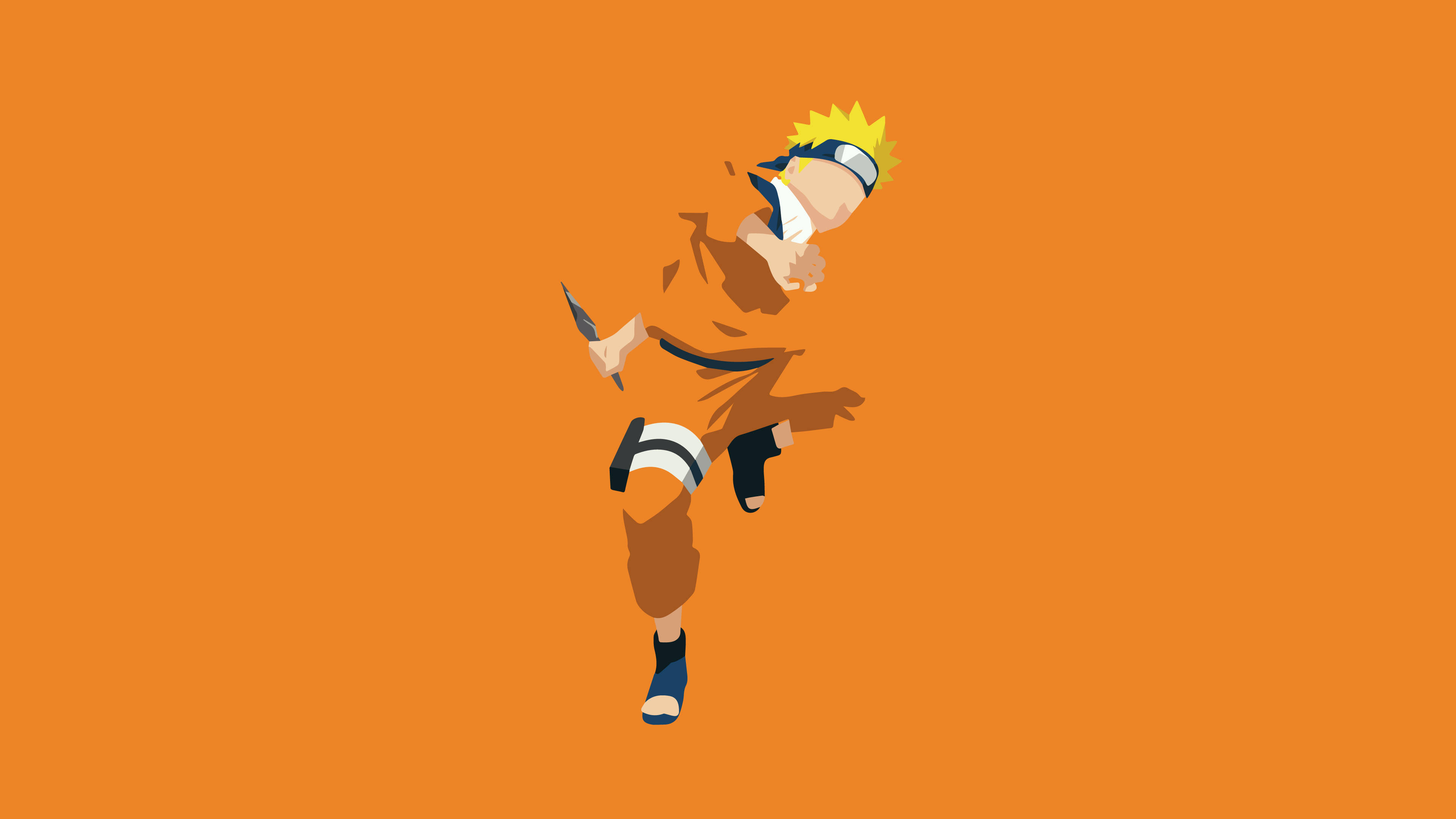 Naruto, orange jumpsuit, kunai, 4K Desktop Wallpaper