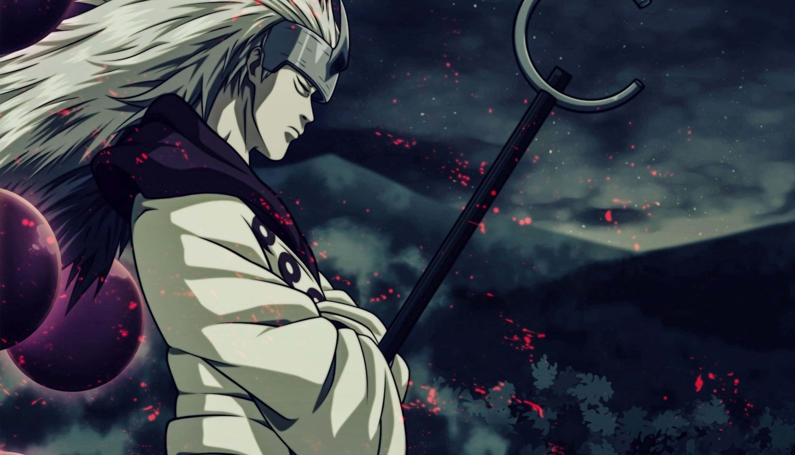 Naruto Aesthetic Computer, silver-haired anime warrior, white armor, Full HD Desktop Wallpaper