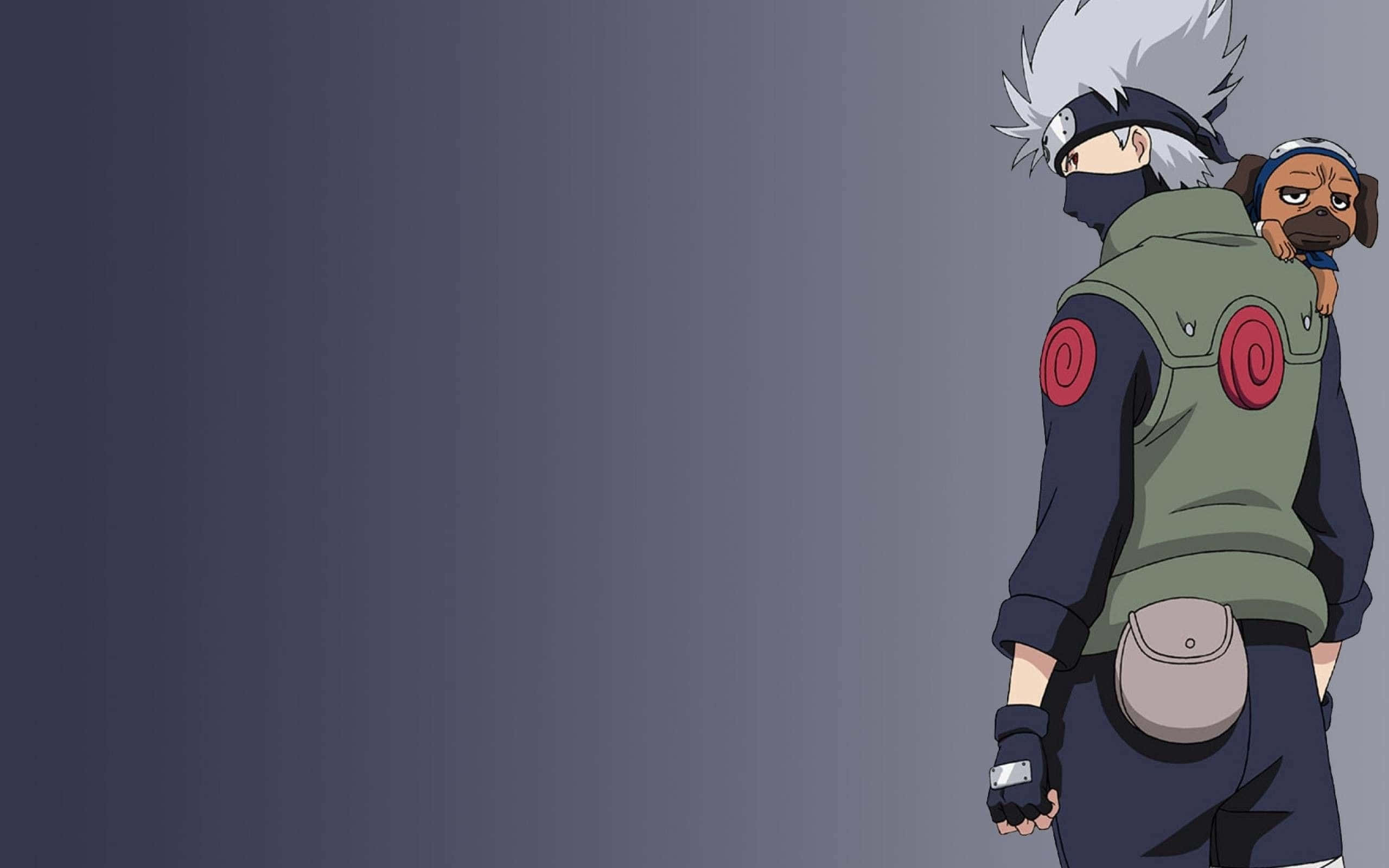 Naruto, silver-haired ninja, green vest, 2K Desktop Wallpaper