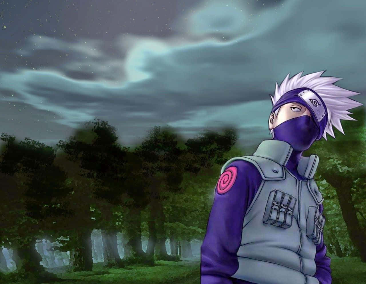 Naruto, masked anime ninja, spiky white hair, HD Desktop Wallpaper