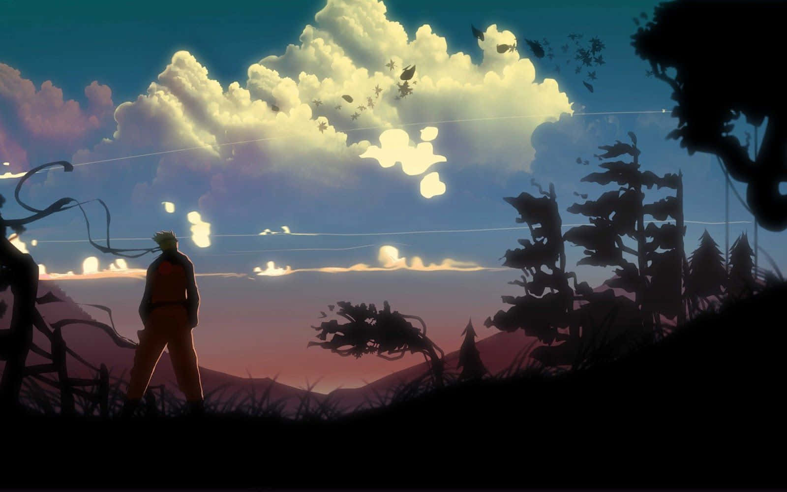 Naruto, Sunset, Anime boy, HD Desktop Wallpaper