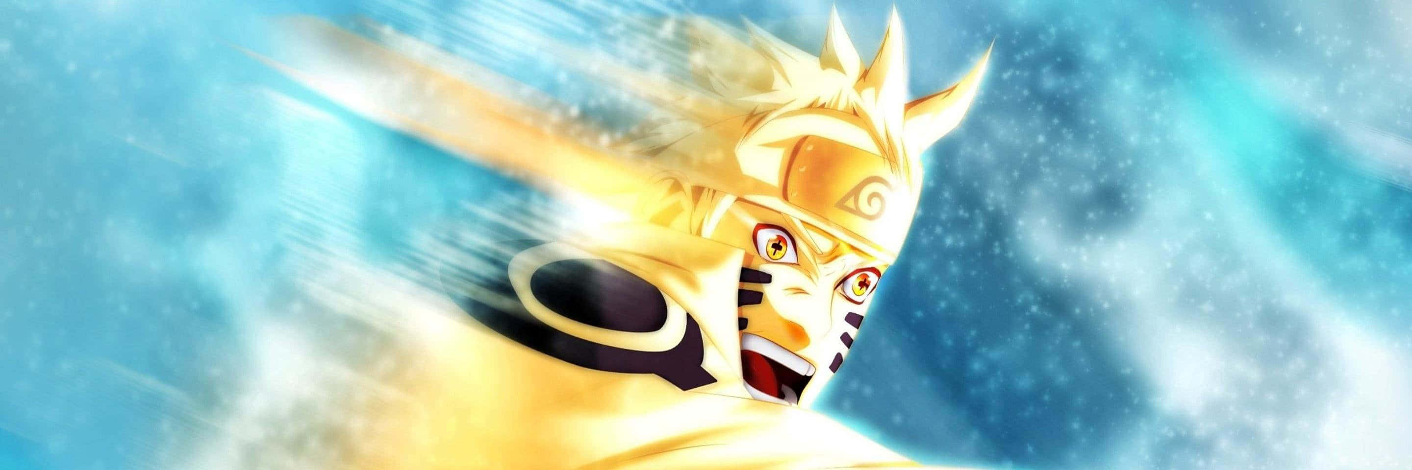 Naruto, golden-haired anime character, glowing eyes, 2K Desktop Wallpaper
