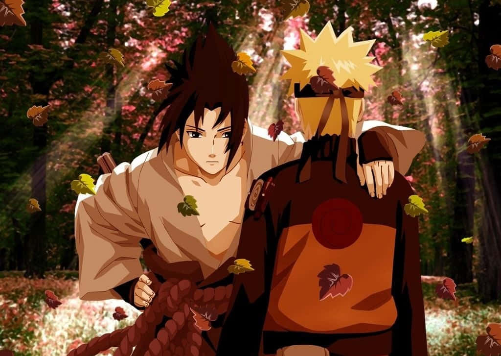 Naruto Aesthetic Computer, anime characters, forest, SD Desktop Wallpaper