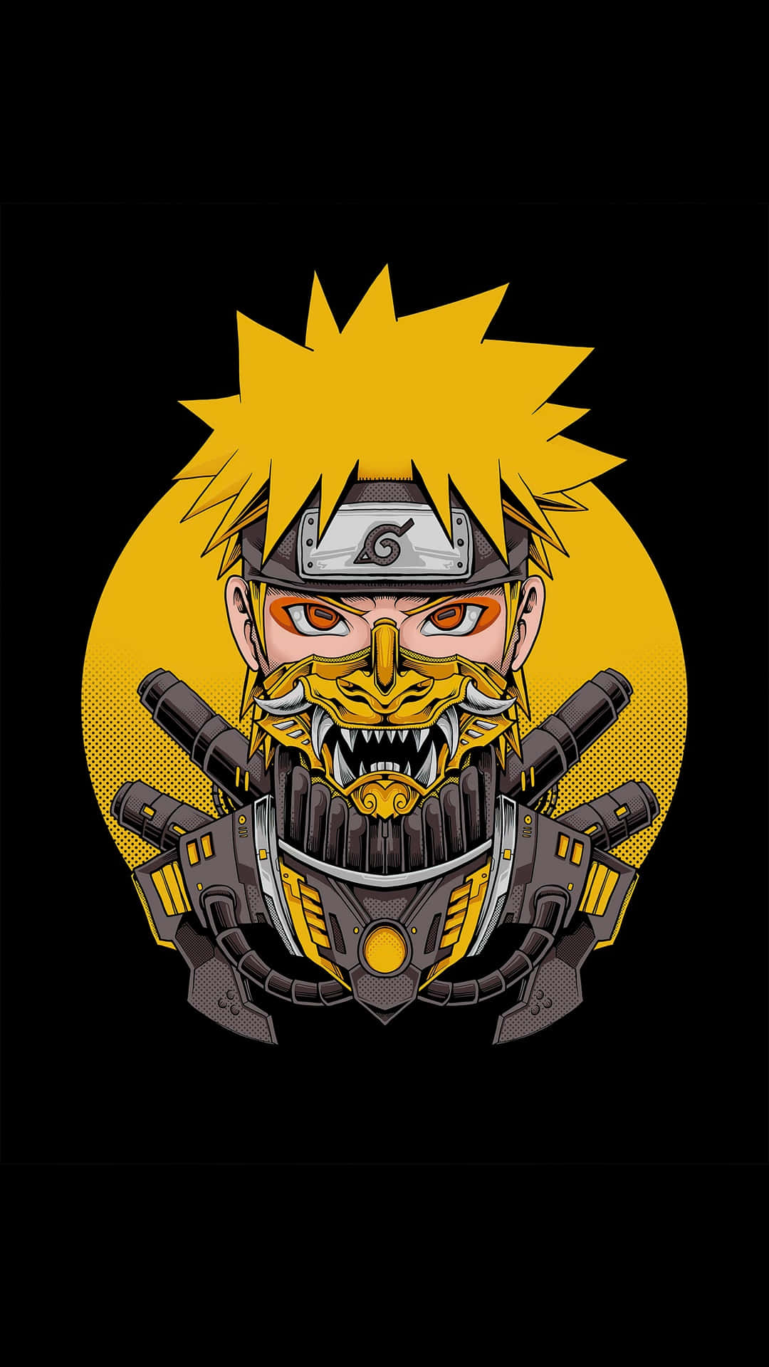 Naruto, cyberpunk, spiky yellow hair, Full HD Phone Wallpaper