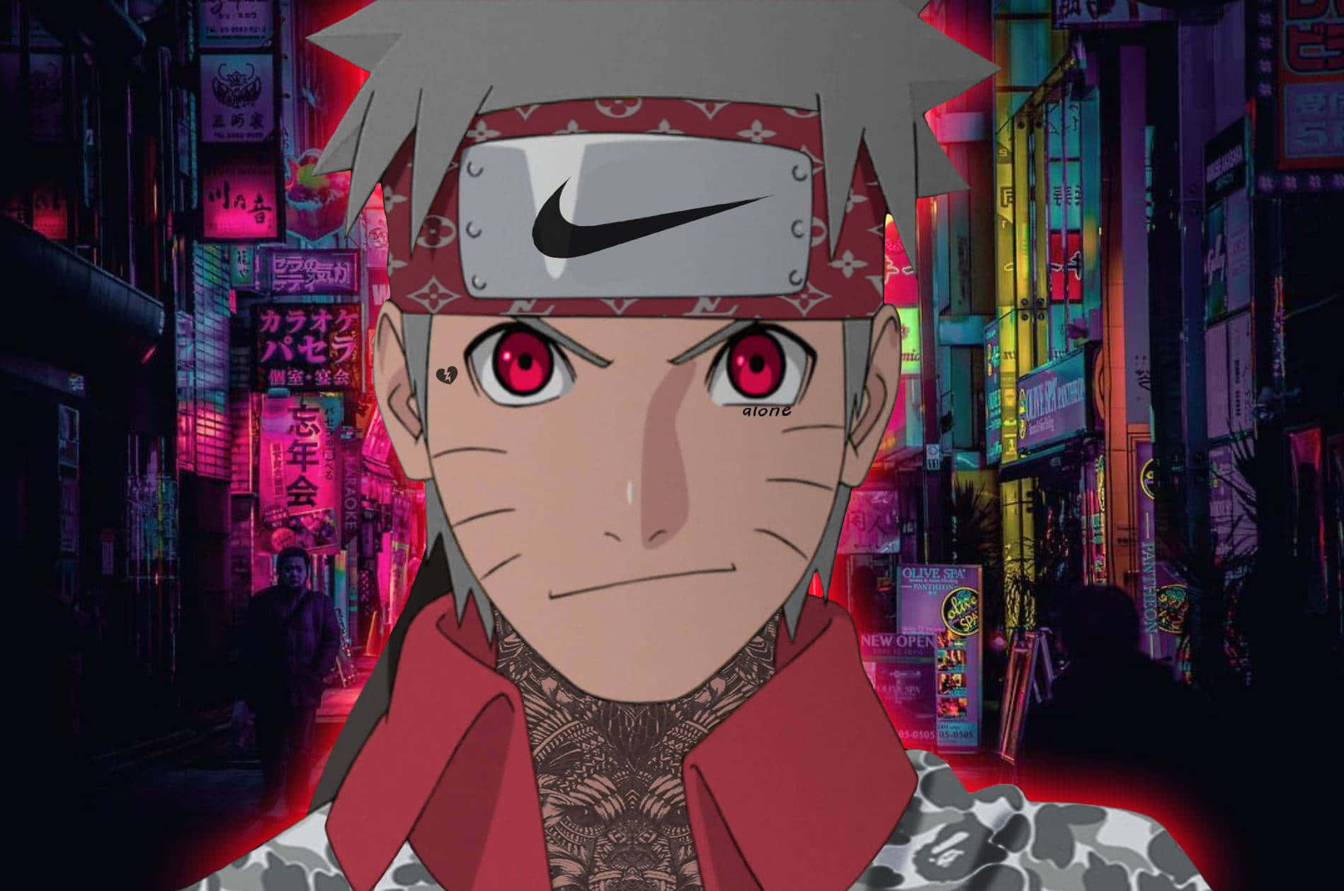 Naruto, red eyes, headband, HD Desktop Wallpaper