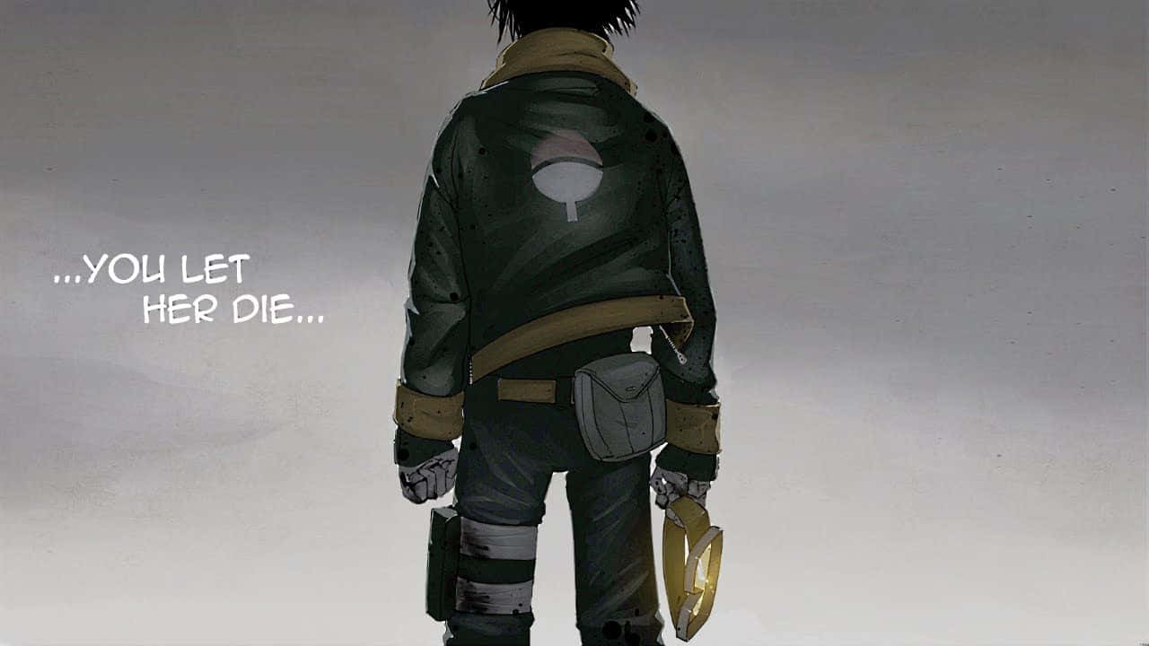 Naruto Alone, black jacket, white symbol, HD Desktop Wallpaper