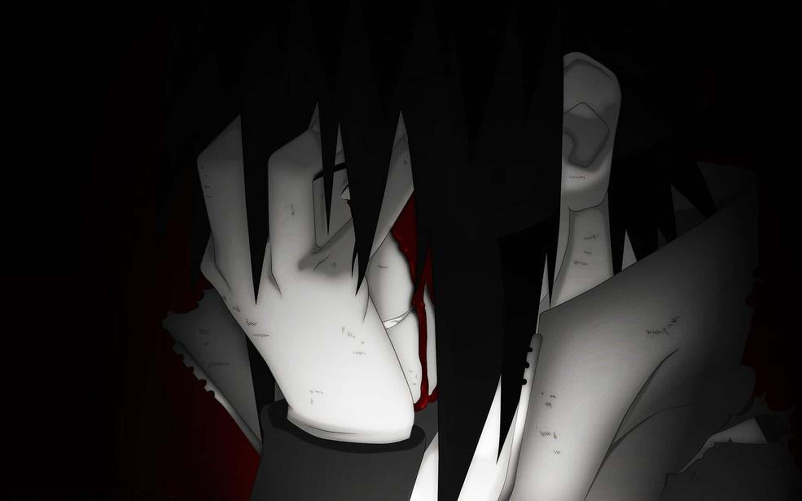 Naruto Alone, black spiky hair, red markings, 2K Desktop Wallpaper