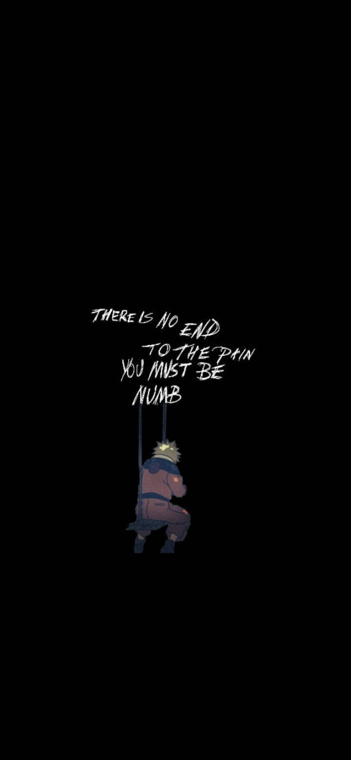 Naruto, white text, black void, HD Phone Wallpaper