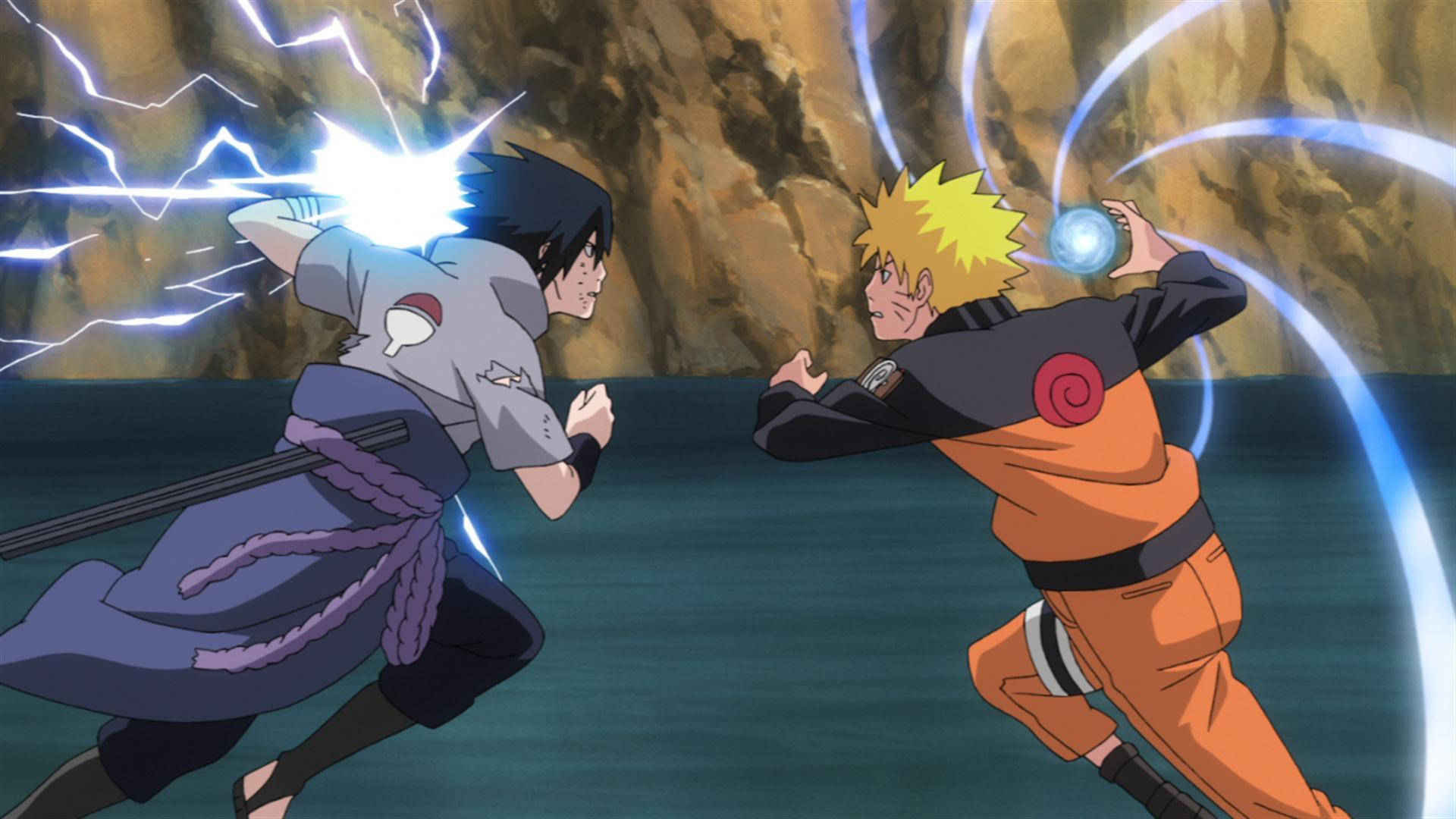 Naruto, Sasuke, valley fight, Full HD Desktop Wallpaper