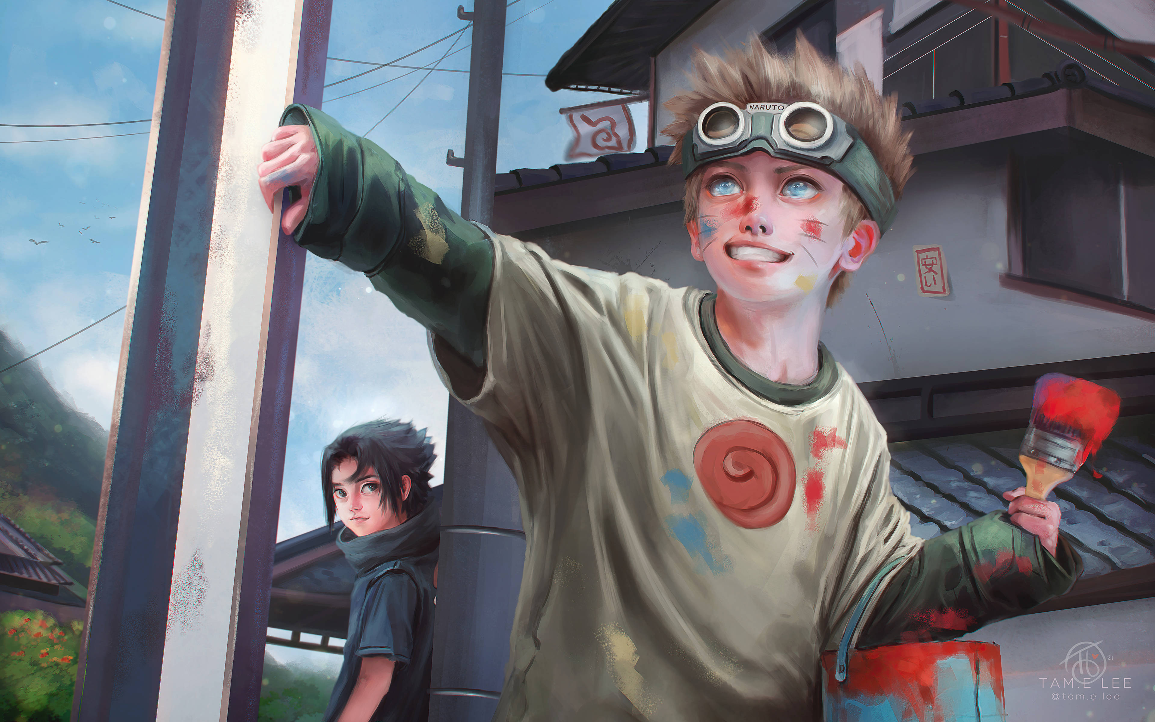 Naruto, Sasuke, goggles, 4K Desktop Wallpaper