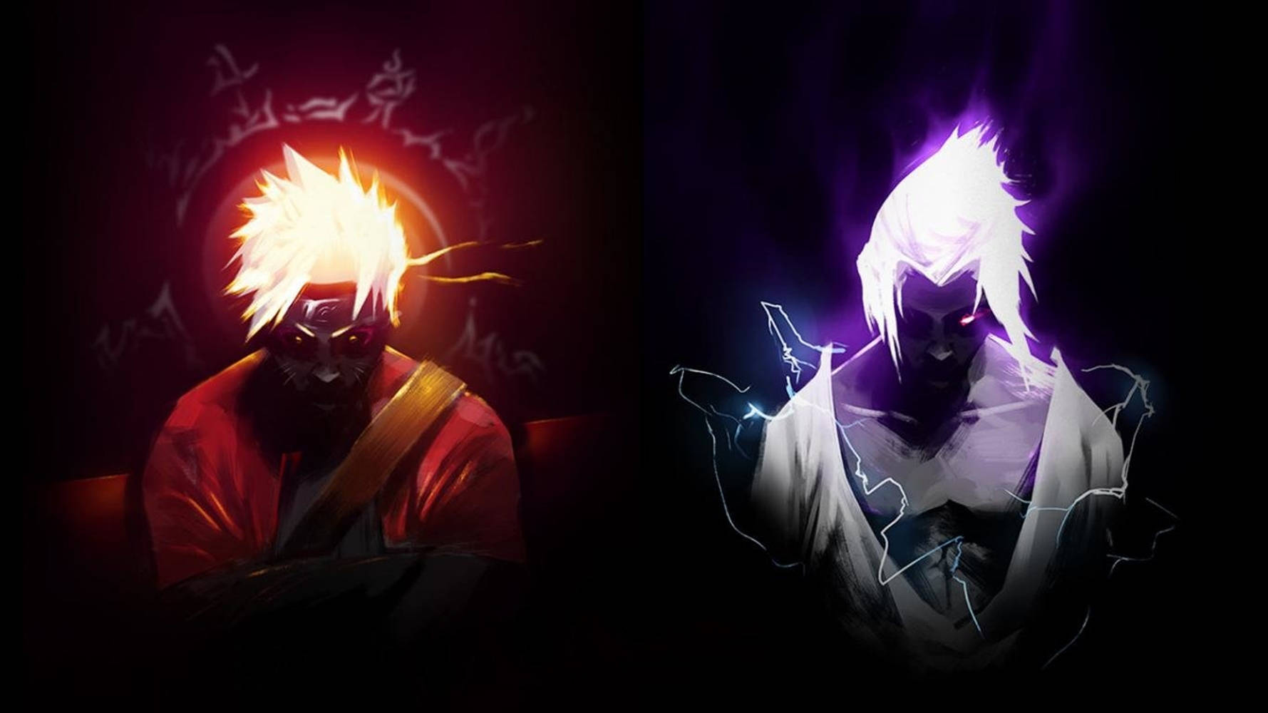 Sasuke, Naruto, digital painting, HD Desktop Wallpaper