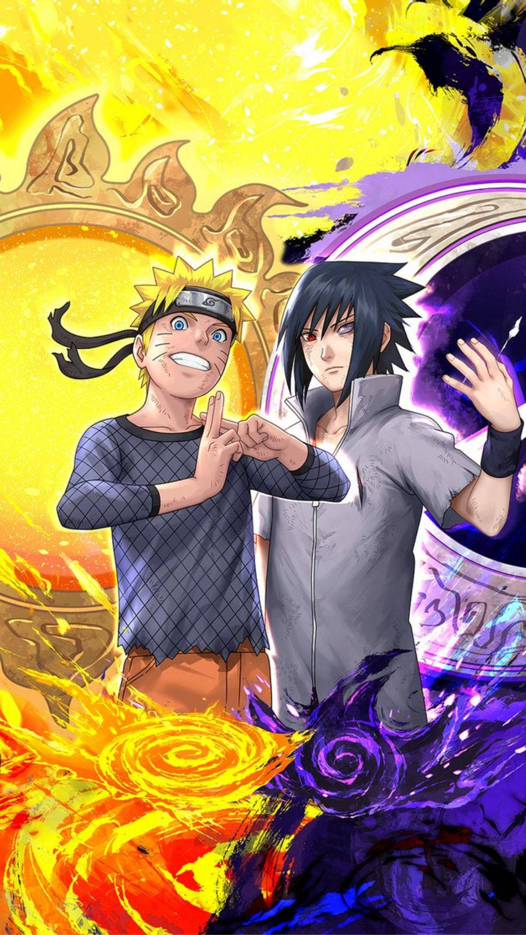 Naruto, Sasuke, chakra energy, Full HD Phone Wallpaper
