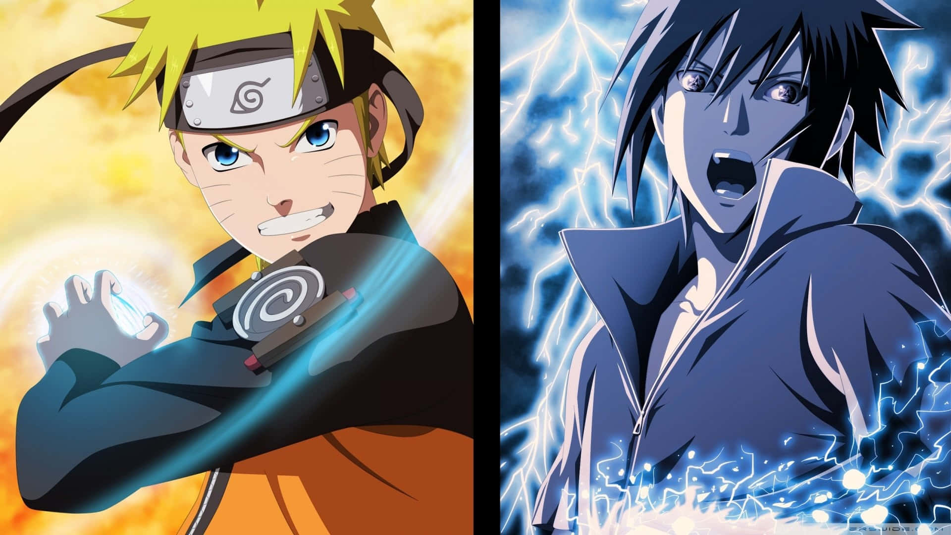Sasuke, Naruto, electric blue energy, Full HD Desktop Wallpaper