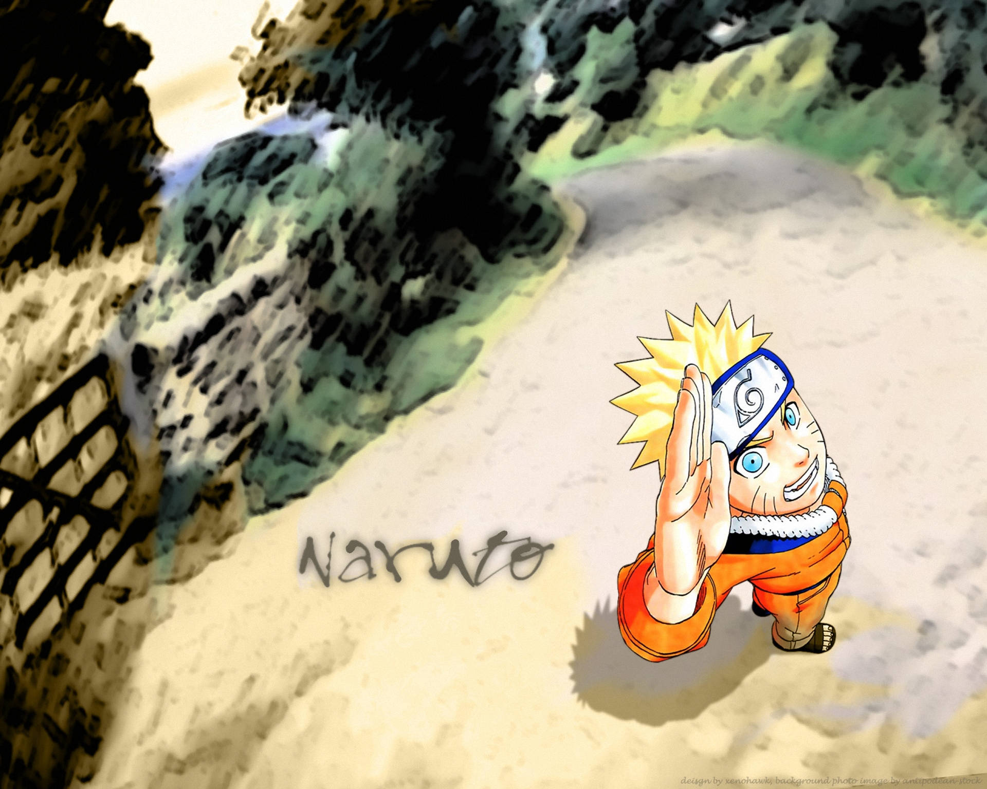 Naruto, spiky blonde hair, orange jumpsuit, Full HD Desktop Wallpaper