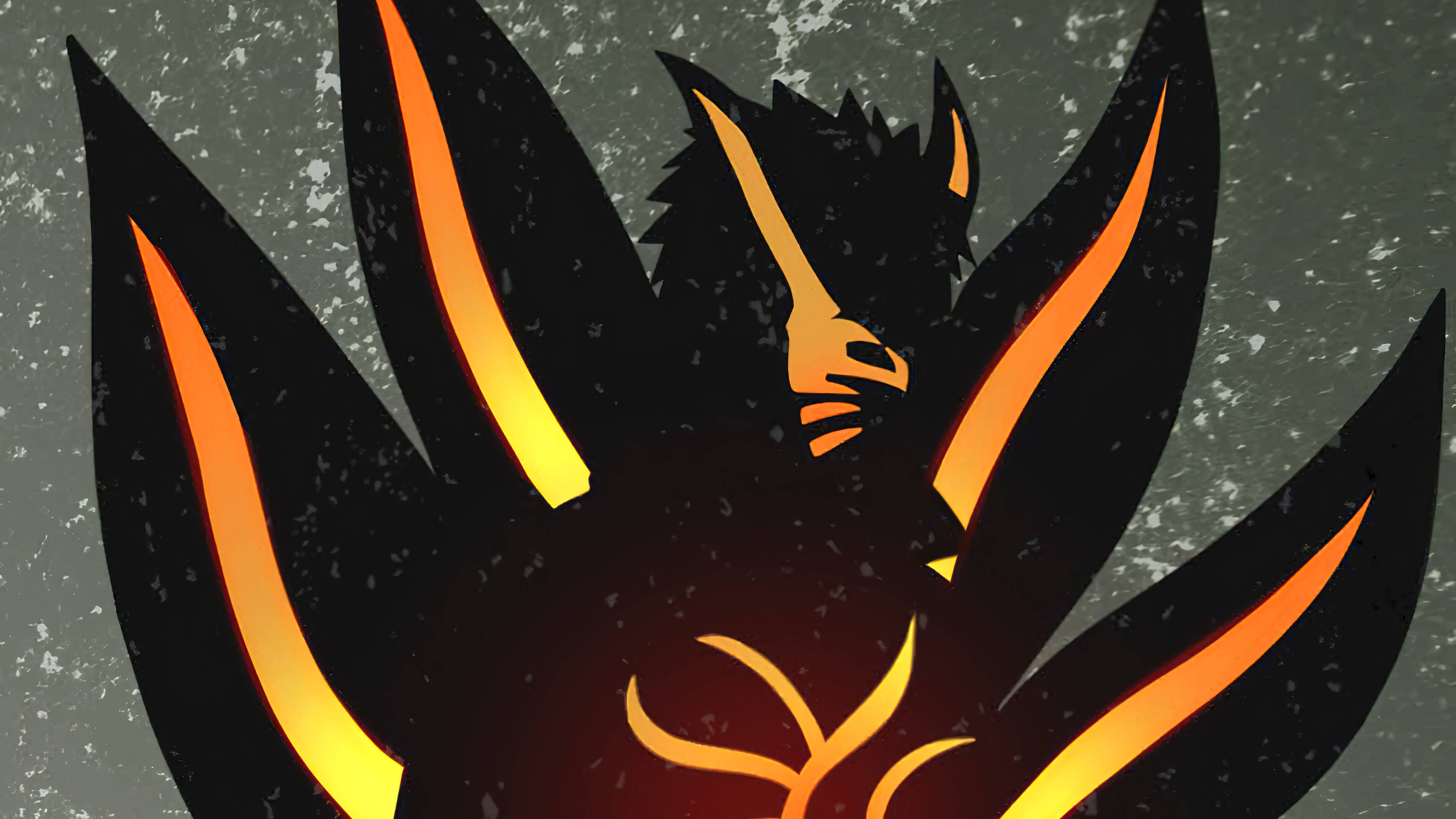 Baryon Mode, Naruto, silhouette, 4K Desktop Wallpaper