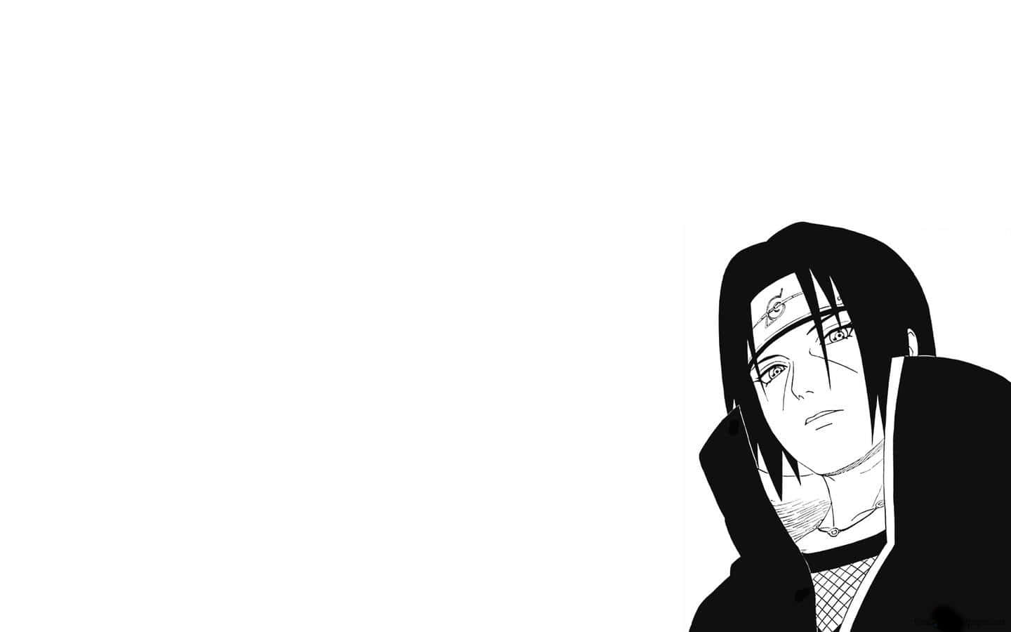 Naruto, black and white, dark hair, HD Desktop Wallpaper