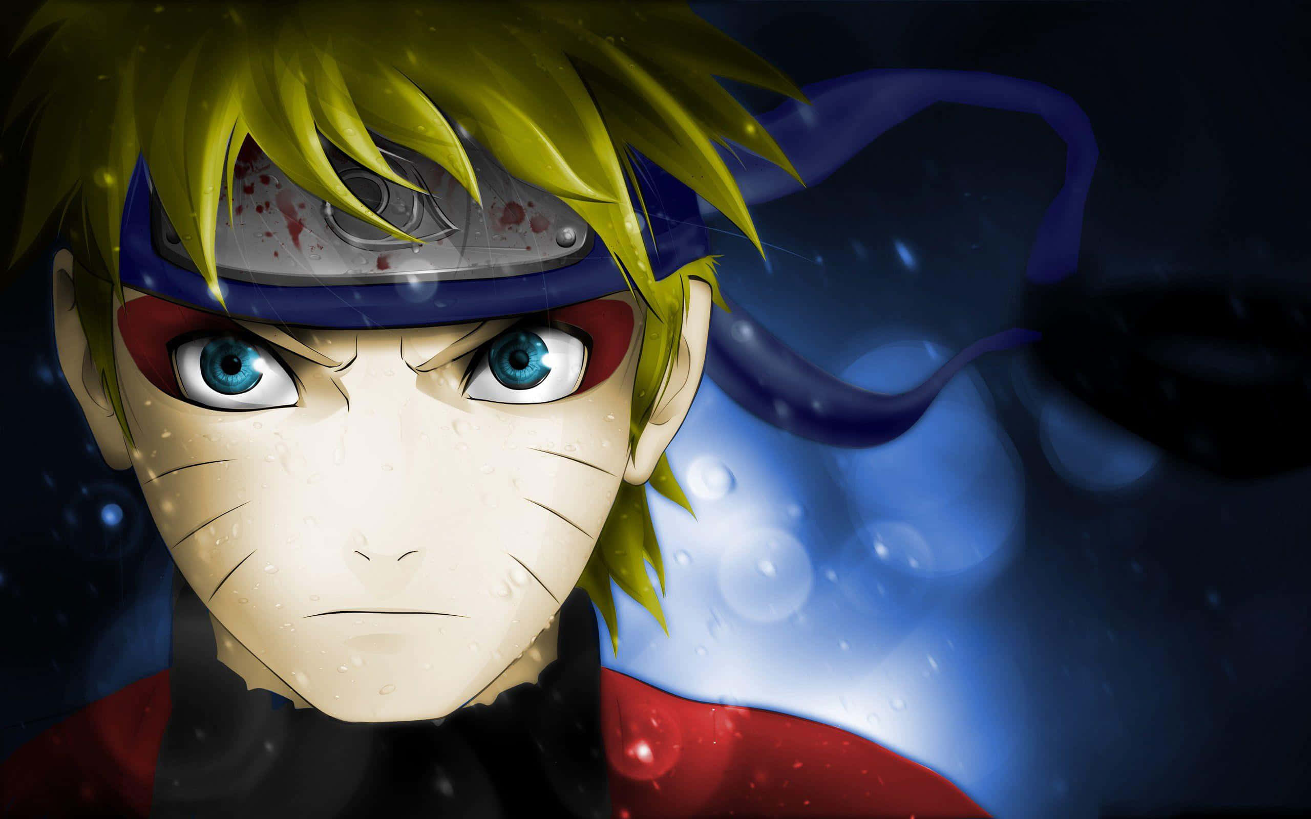 Naruto Blue, anime boy, spiky blonde hair, 2K Desktop Wallpaper