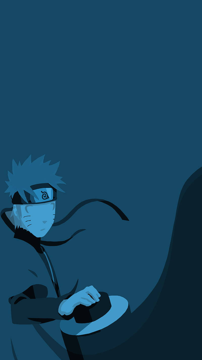 minimalist anime phone, blue naruto, spiky blue hair, HD Phone Wallpaper