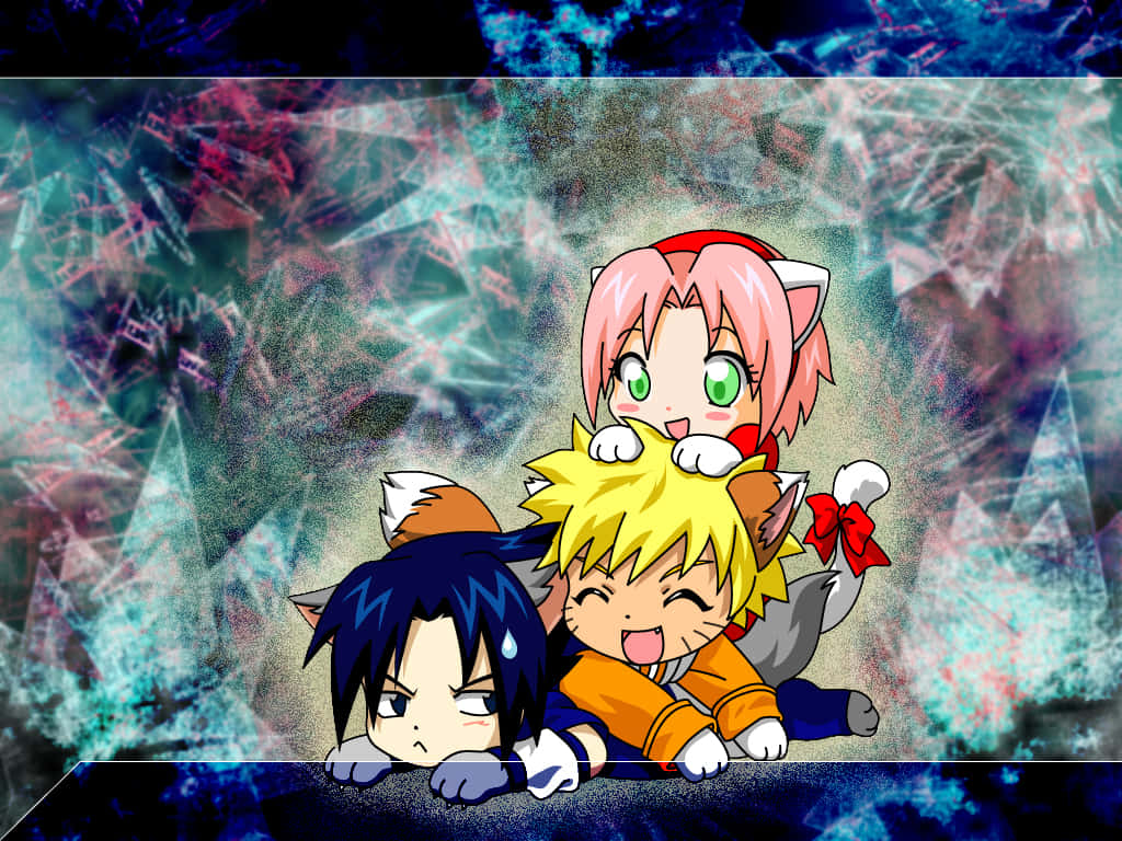 Naruto Chibi, cat ears, chibi anime characters, SD Desktop Wallpaper