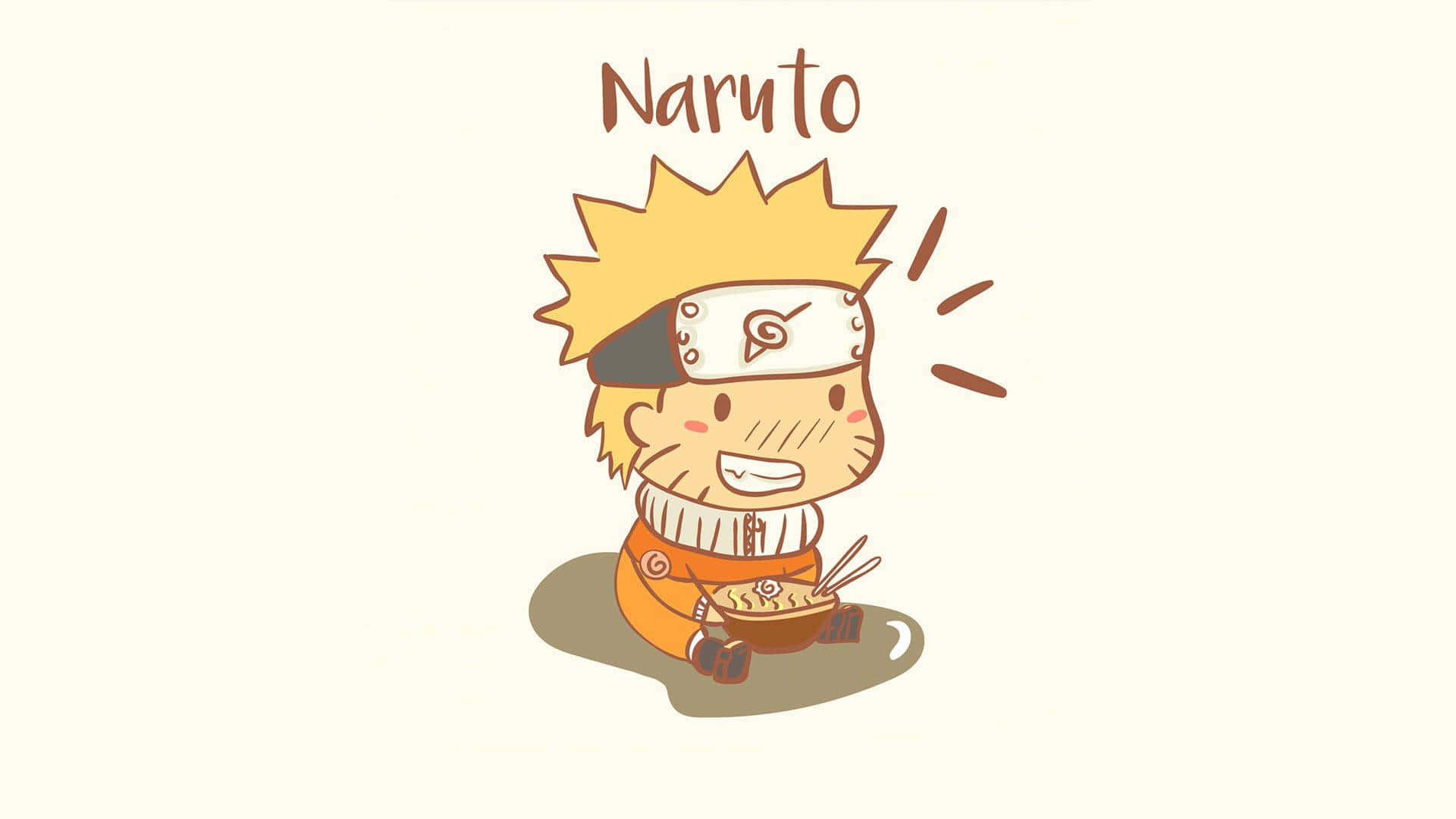 Naruto Chibi, ramen, chopsticks, Full HD Desktop Wallpaper