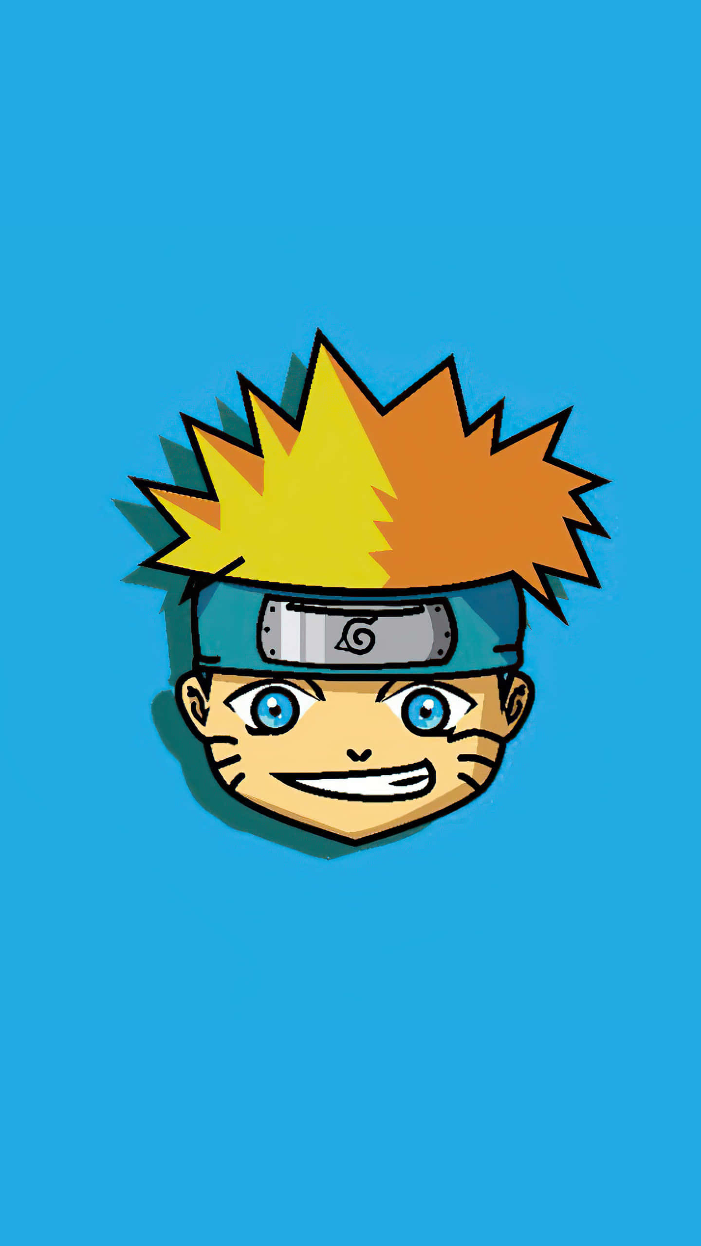Naruto Chibi, spiky orange hair, blue eyes, 2K Phone Wallpaper