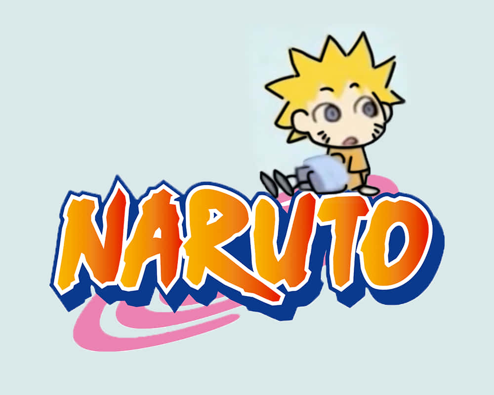 Naruto, chibi Naruto, orange and blue Naruto logo, SD Desktop Wallpaper
