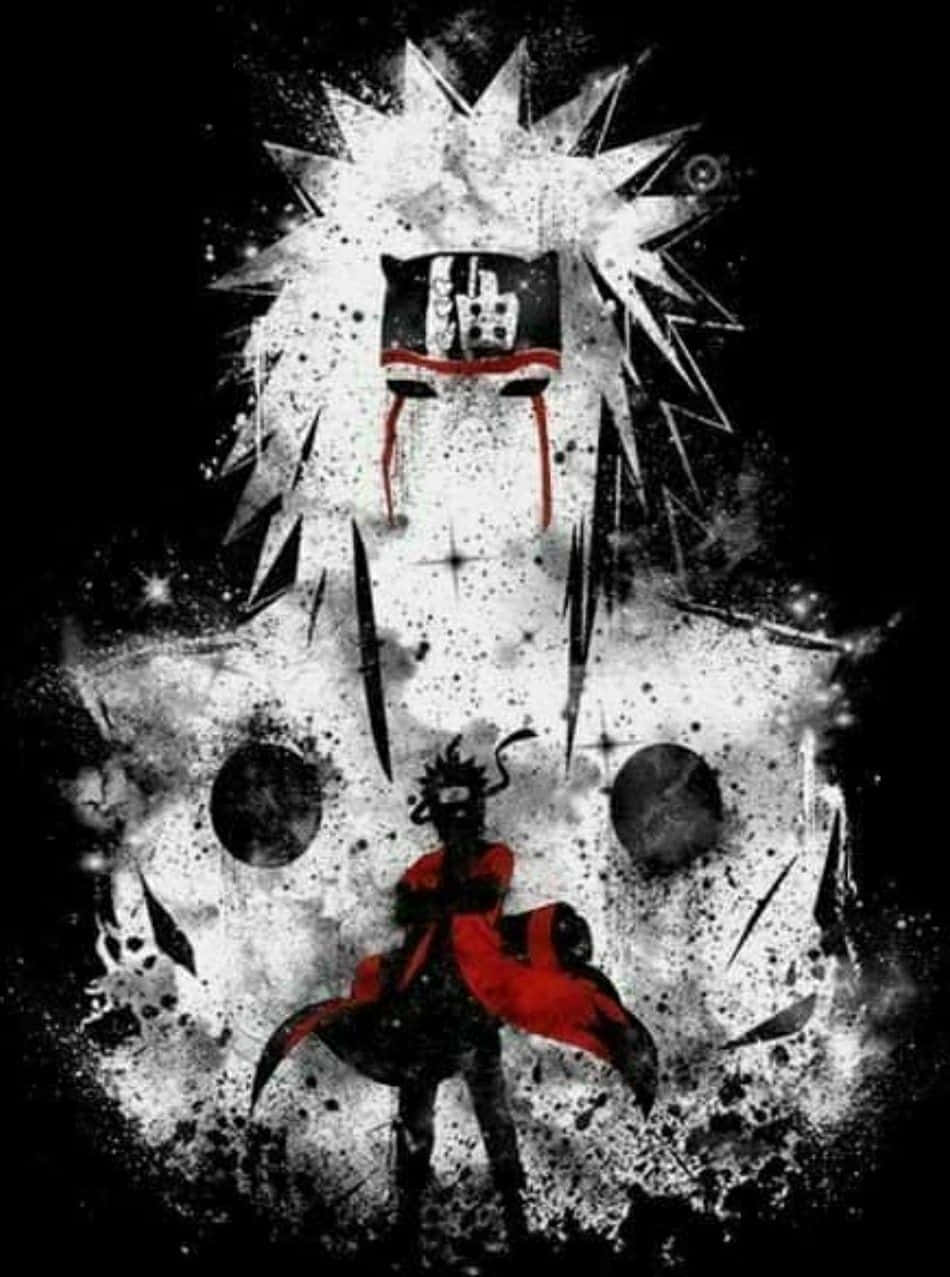 Naruto, red cloak, white skull, SD Phone Wallpaper