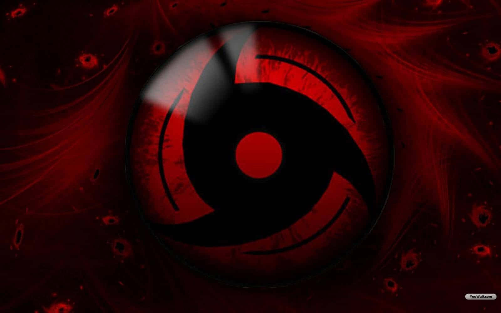 Naruto Eyes, red and black tomoe eye symbol, glowing, HD Desktop Wallpaper