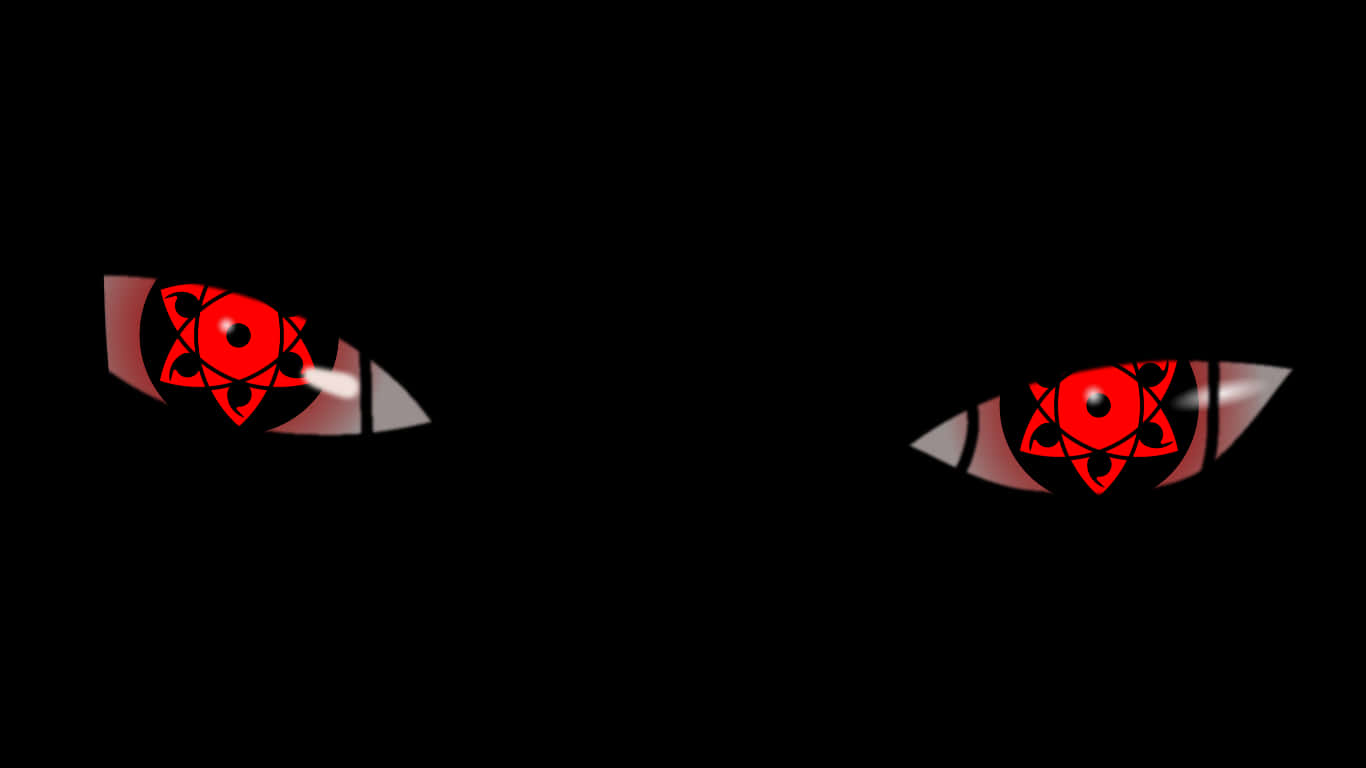 Naruto Eyes, glowing red anime eyes, intricate tomoe patterns, HD Desktop Wallpaper
