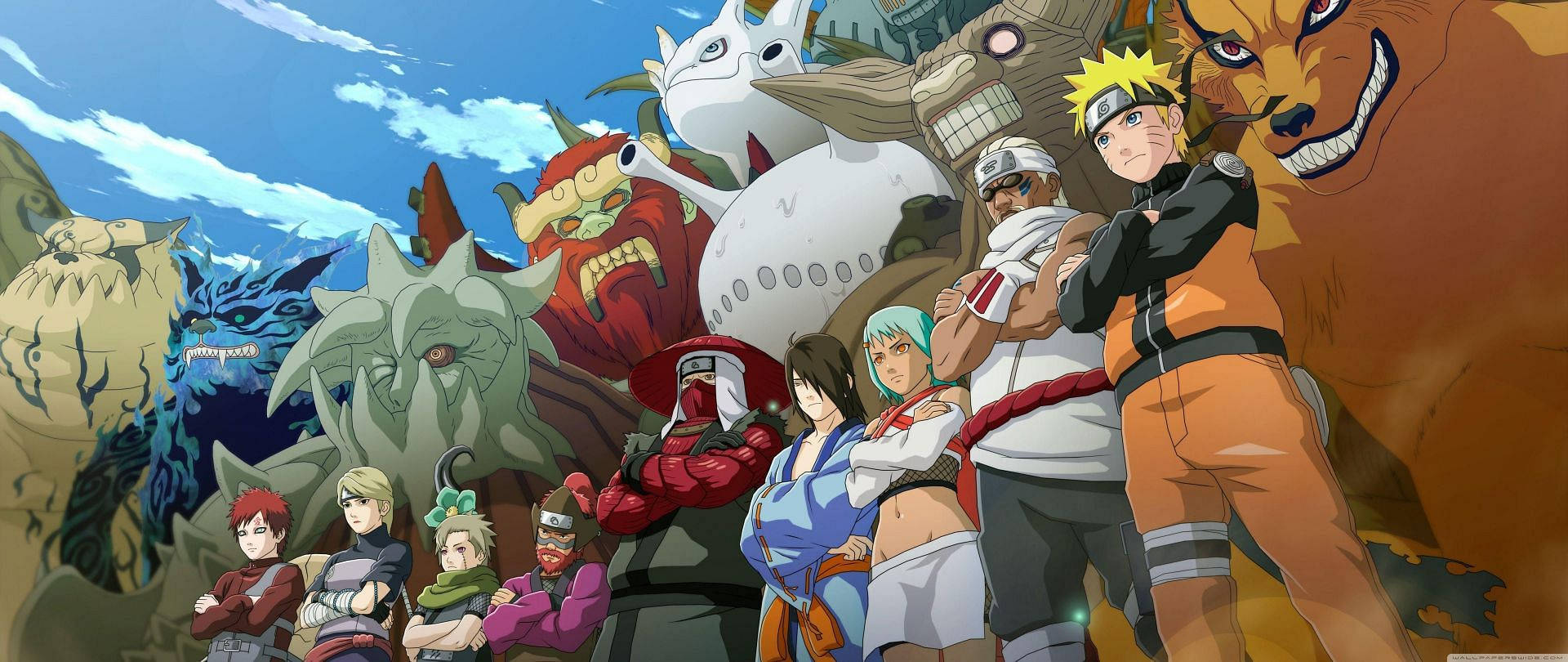 Naruto, final form, nine powerful tailed beasts, Full HD Desktop Wallpaper