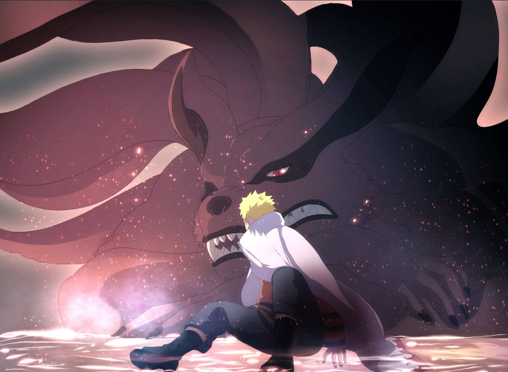 Naruto Final Form, black Kurama, nine-tailed fox, Full HD Desktop Wallpaper