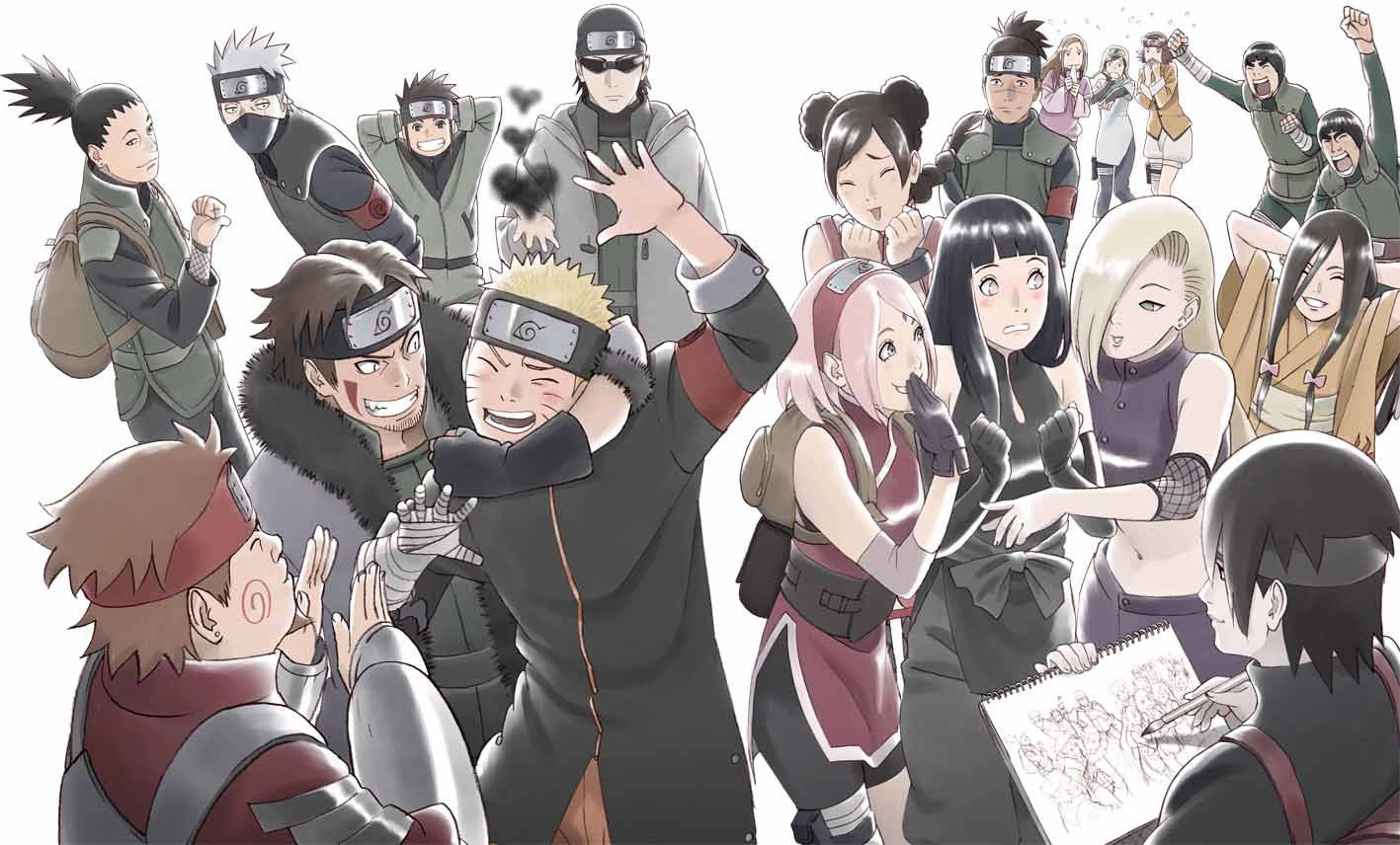 Naruto Girls, anime group, ninja characters, HD Desktop Wallpaper