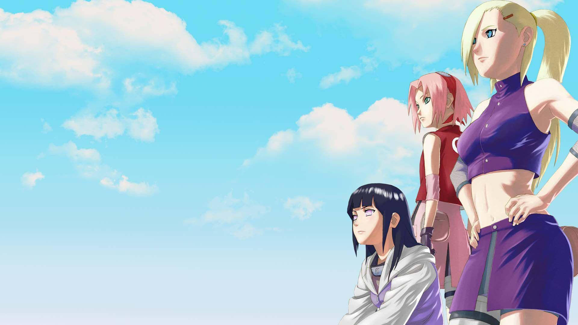Naruto Girls, anime girls, bright blue sky, Full HD Desktop Wallpaper
