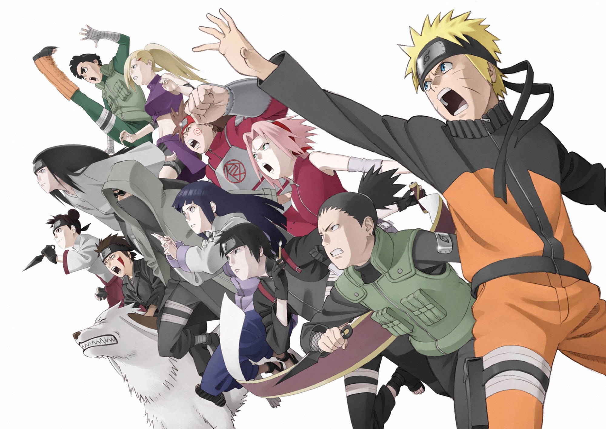 Naruto, Guys And Girls Lineup, anime characters, Full HD Desktop Wallpaper