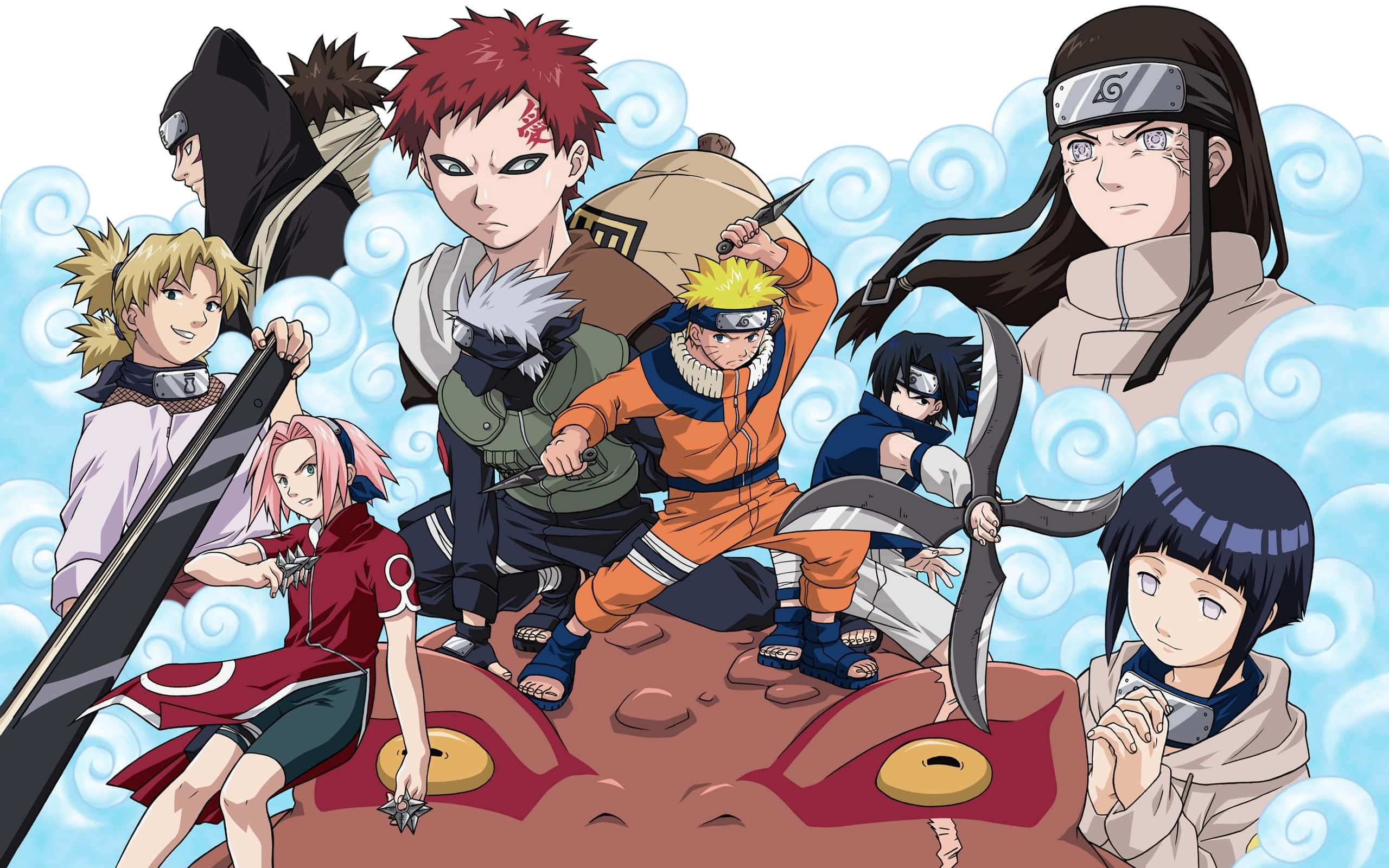 Naruto, anime characters, red rock formation, 2K Desktop Wallpaper