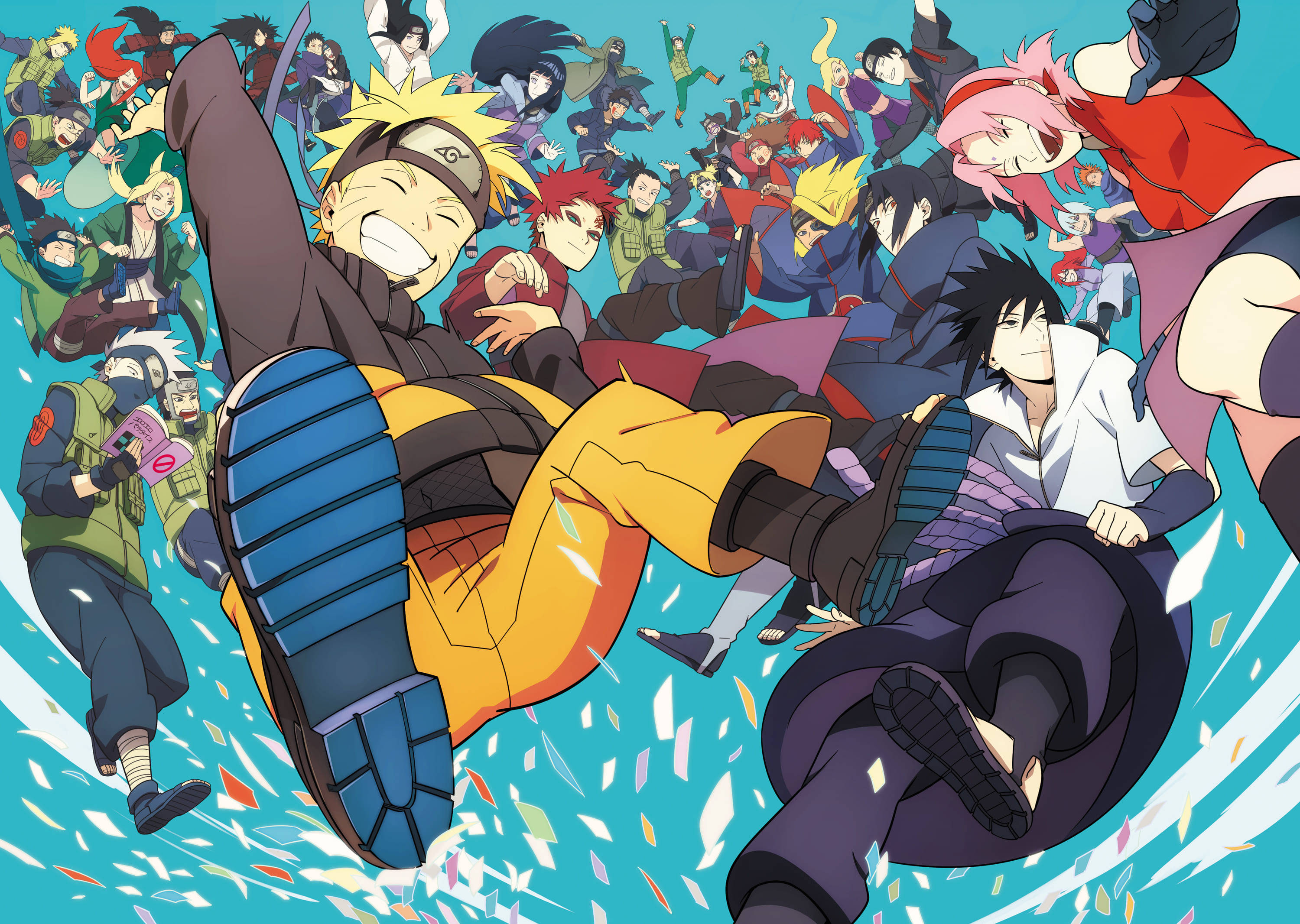Team 7, Naruto, Anime characters, 2K Desktop Wallpaper