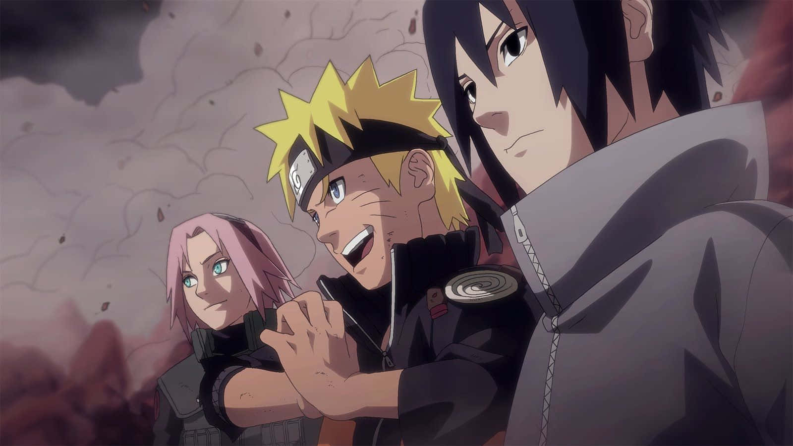 Naruto Team 7, anime characters, dusty battlefield, HD Desktop Wallpaper