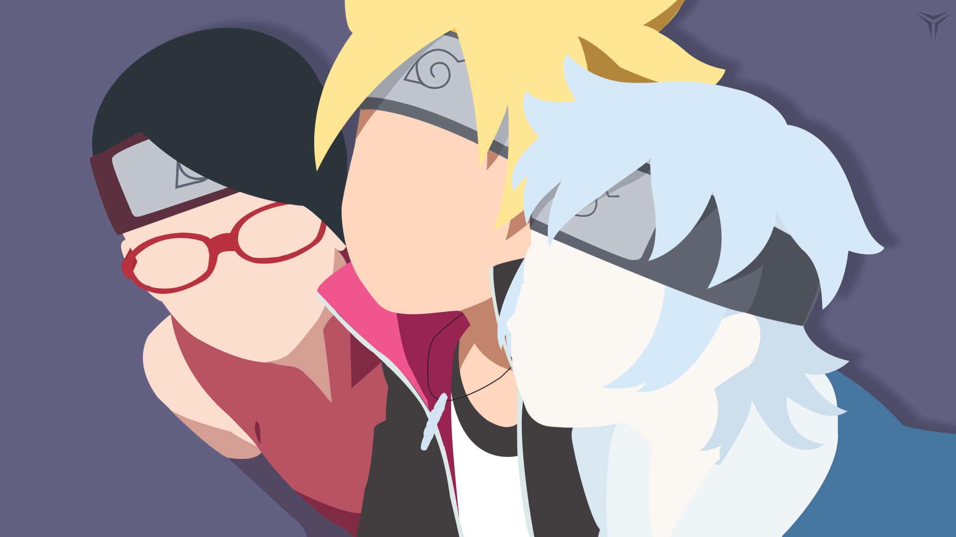 Team 7, Naruto Group, muted purple background, Full HD Desktop Wallpaper