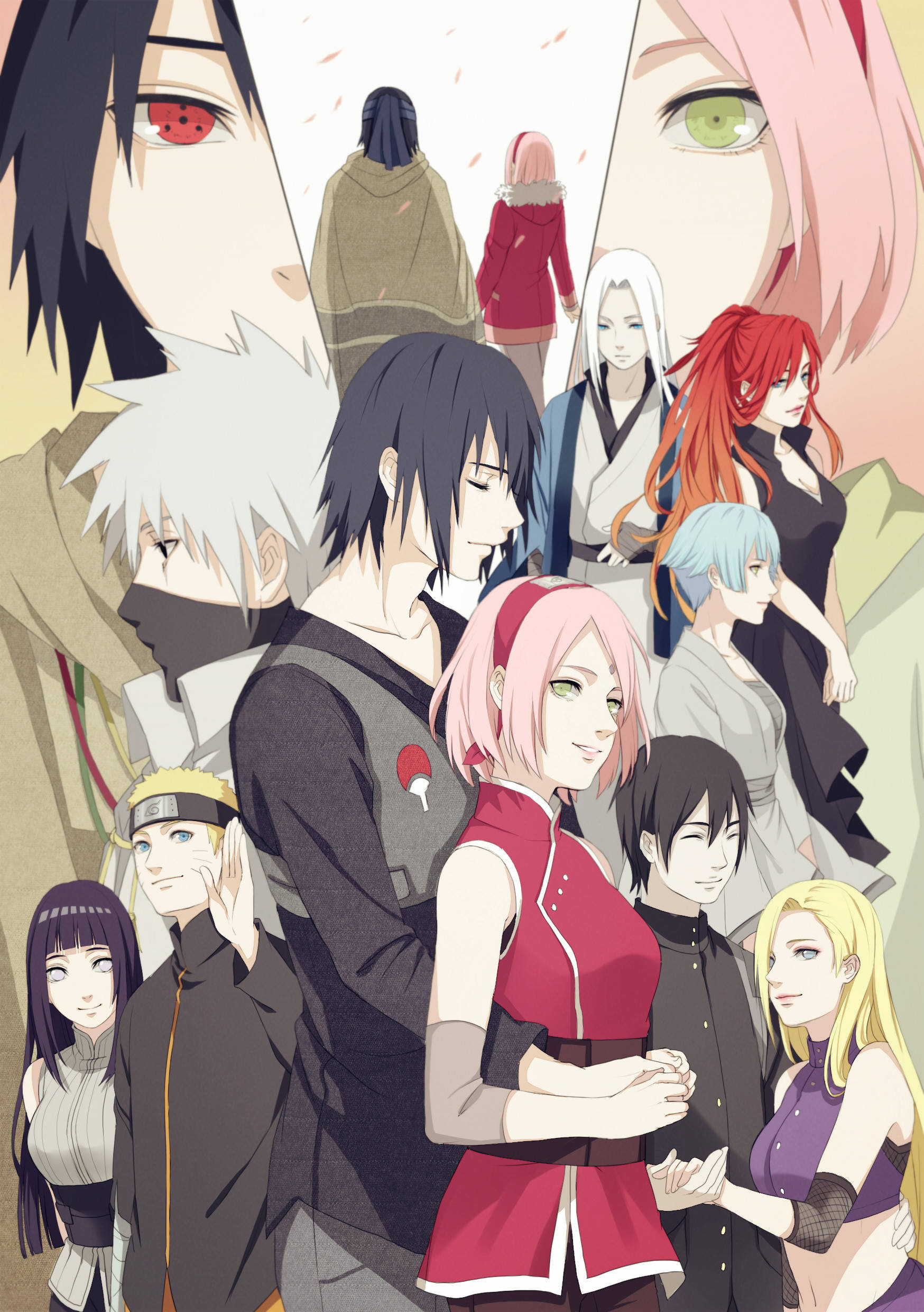 Naruto, girls, husbands, Full HD Phone Wallpaper