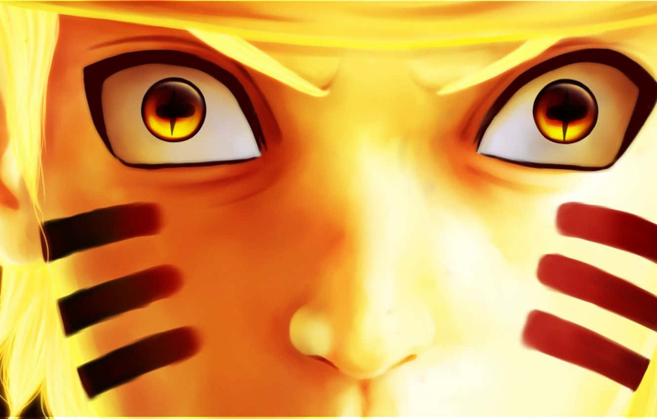 Naruto, golden chakra, whisker marks, HD Desktop Wallpaper