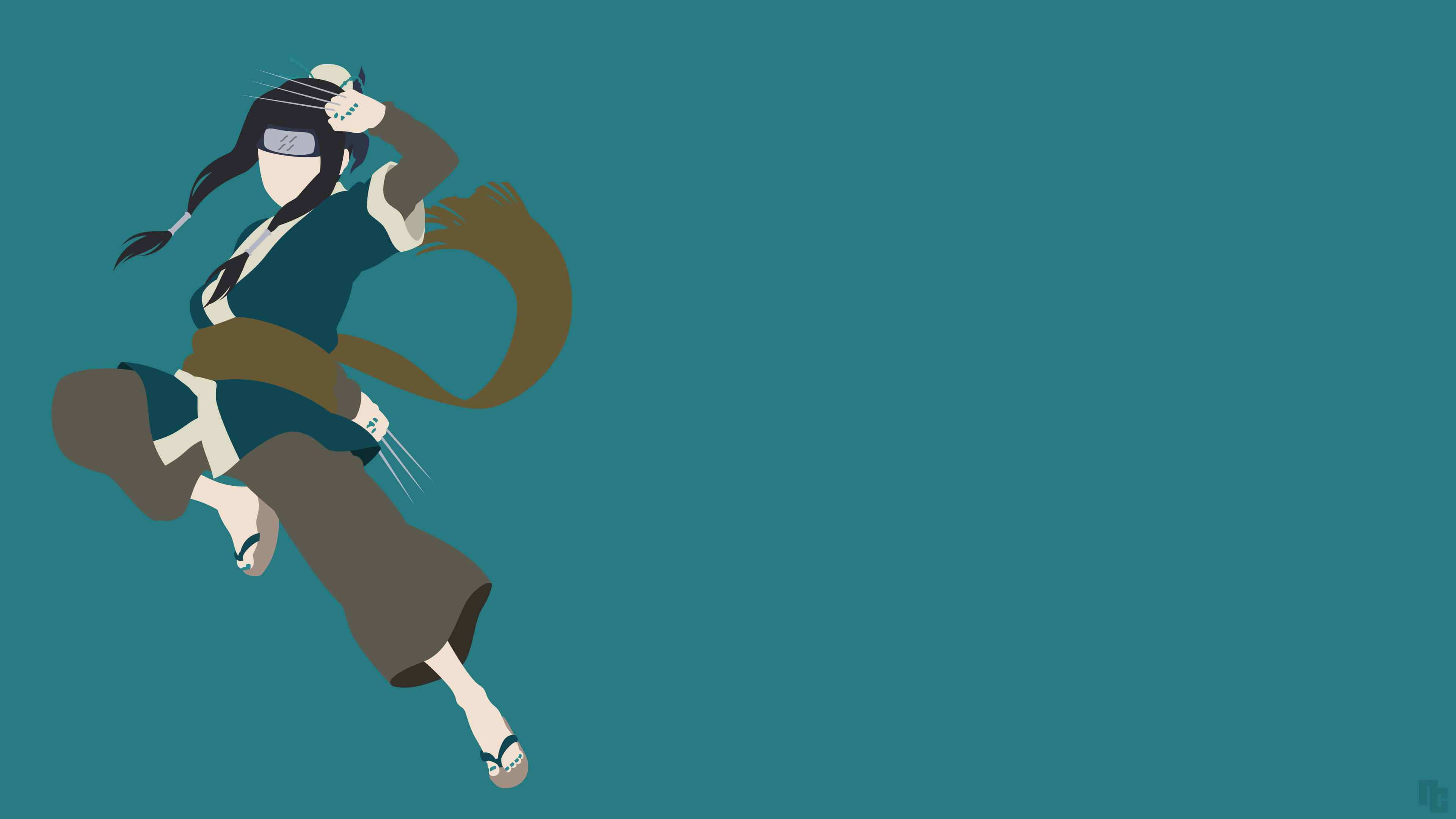 Naruto Haku, anime ninja, mid-air kick, 4K Desktop Wallpaper