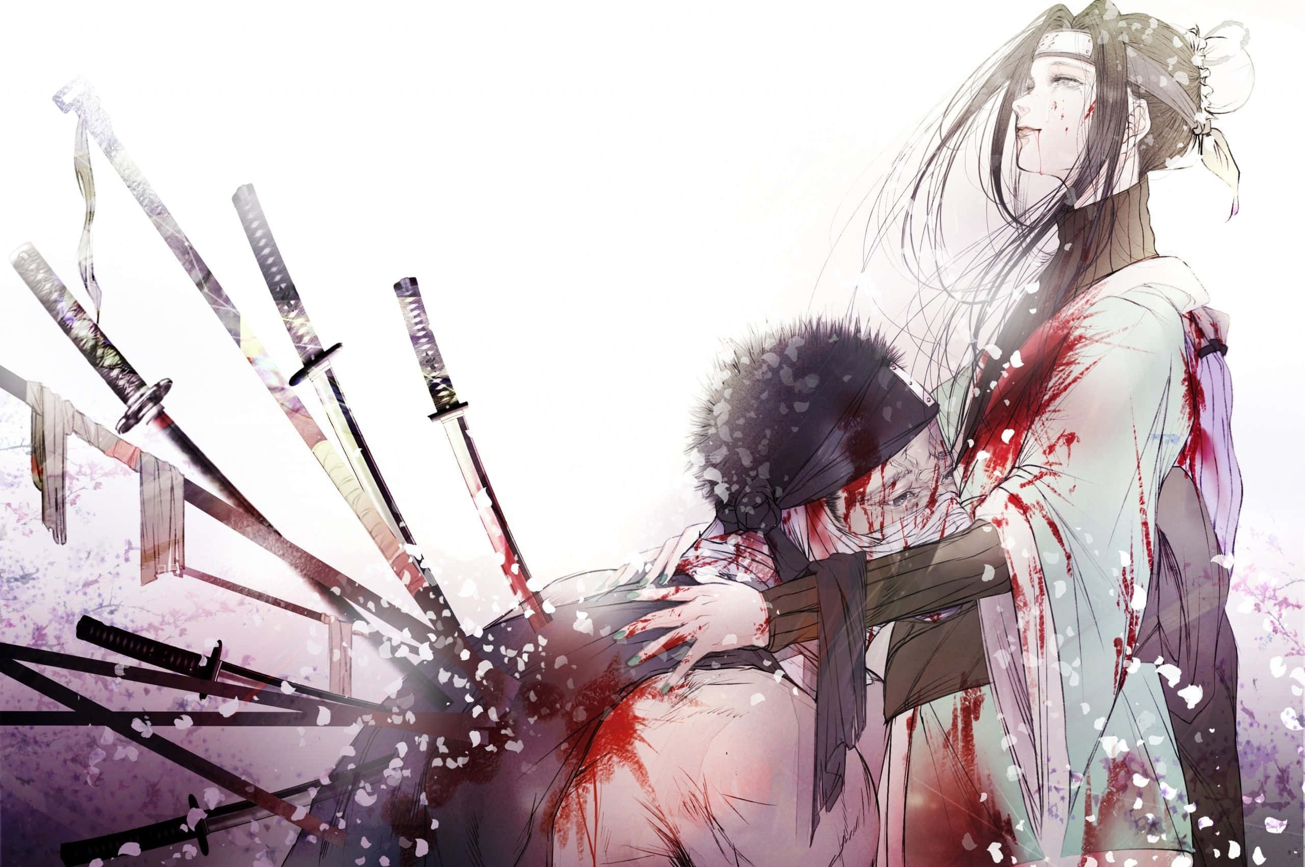 Naruto, Haku, cherry blossoms, 2K Desktop Wallpaper