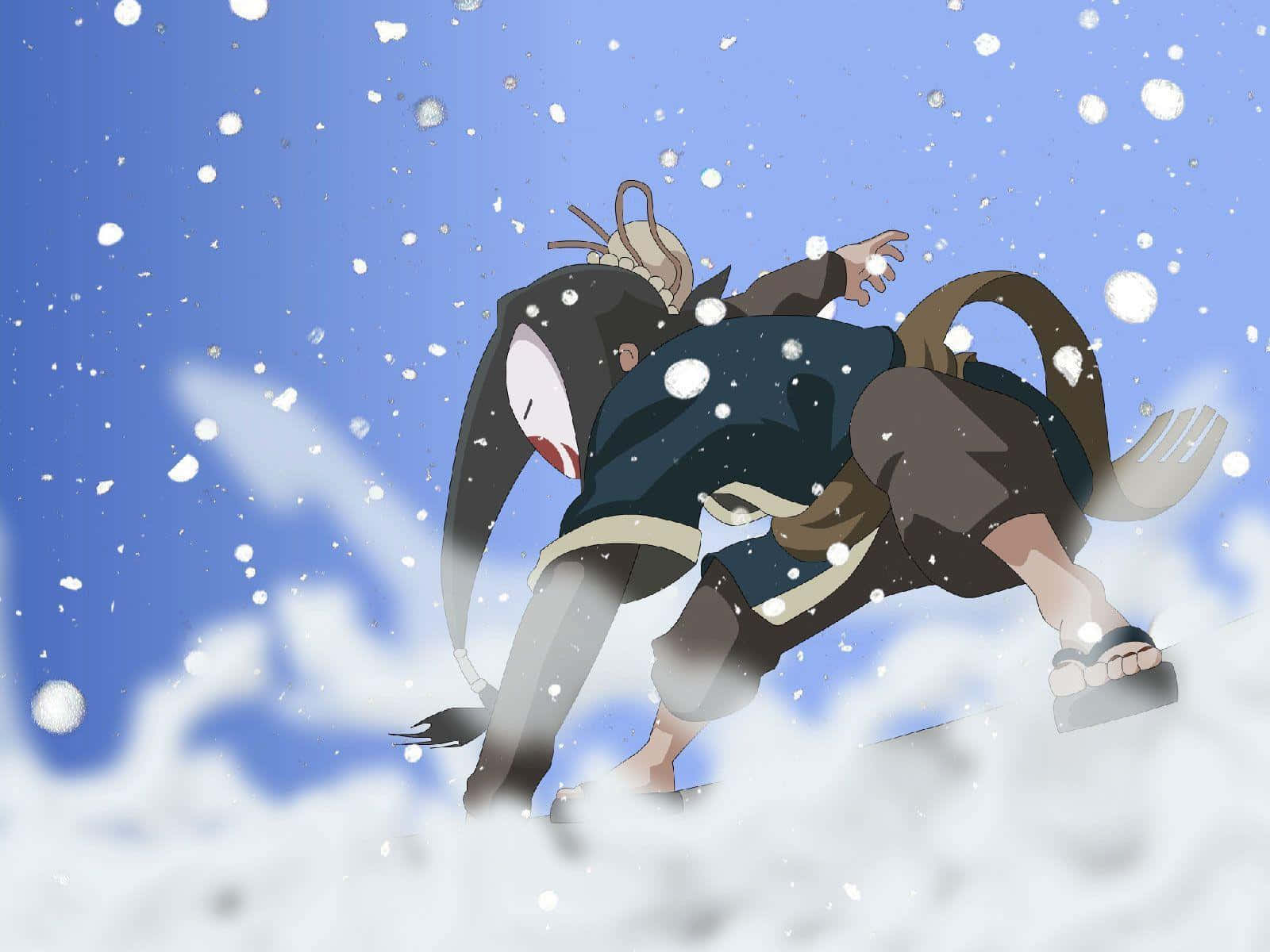 Naruto Haku, long black hood, red mouth, HD Desktop Wallpaper